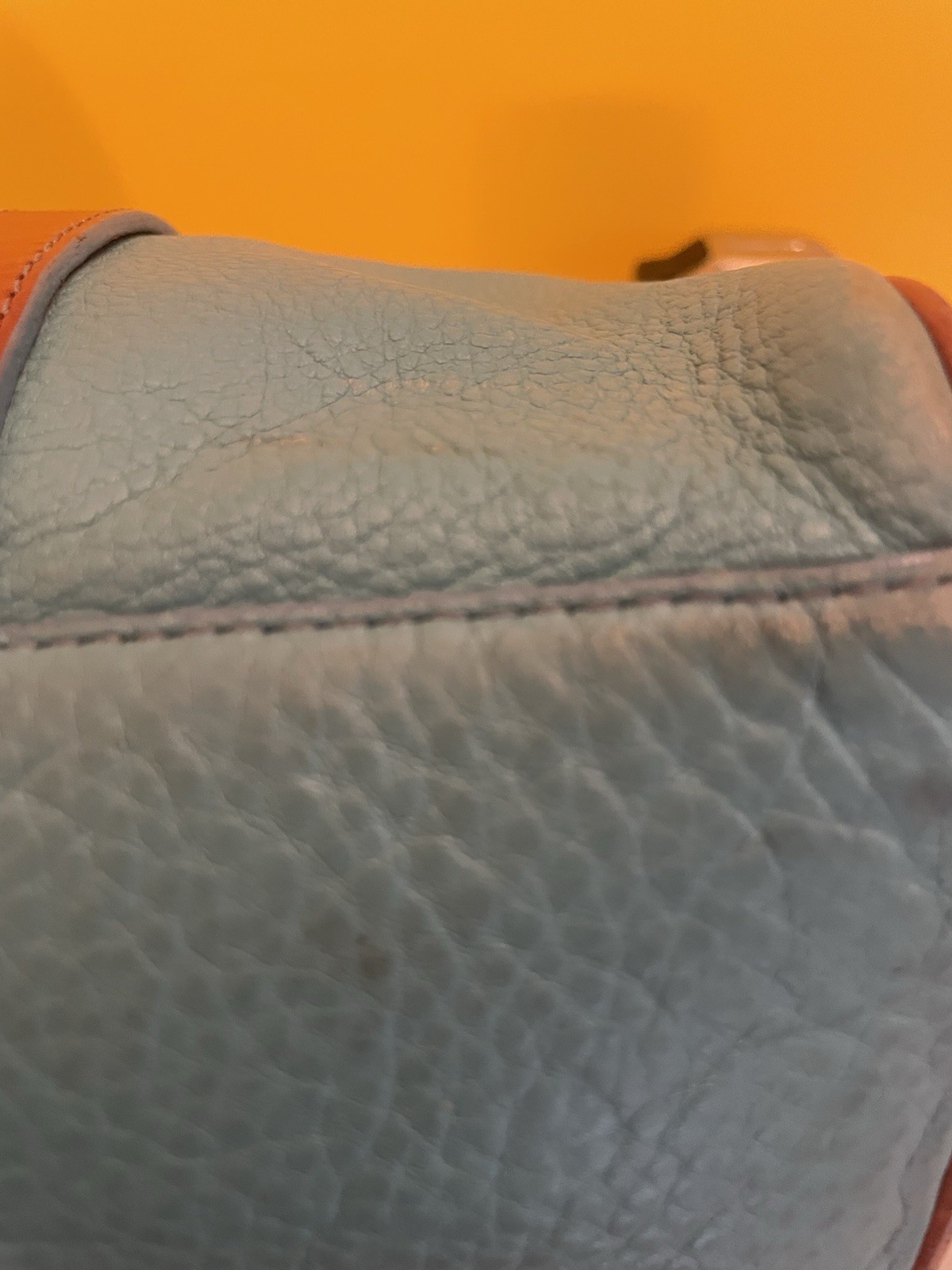 VTG Kenneth Cole Turquoise/Ocean Color Leather Double Strap Hand Shoulder Purse