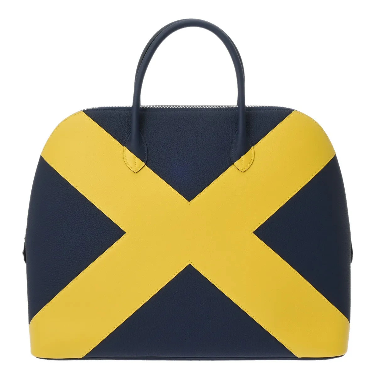 Hermes Bolide Handbag Togo Leather / Evercolor Leather Blue #WB266