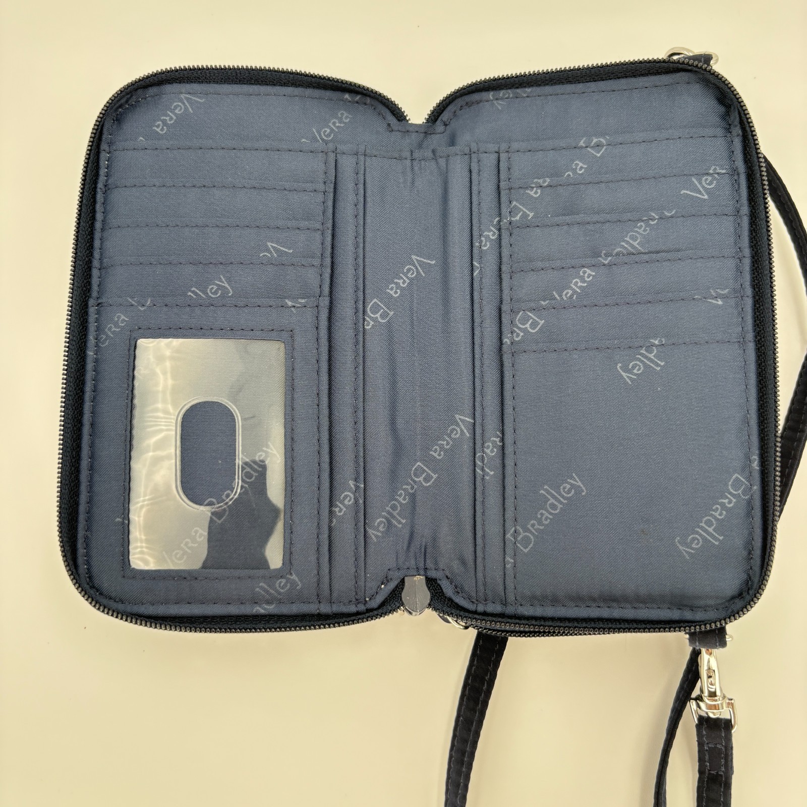 Vera Bradley All in One Microfiber RFID Wallet Crossbody Purse Bag Black