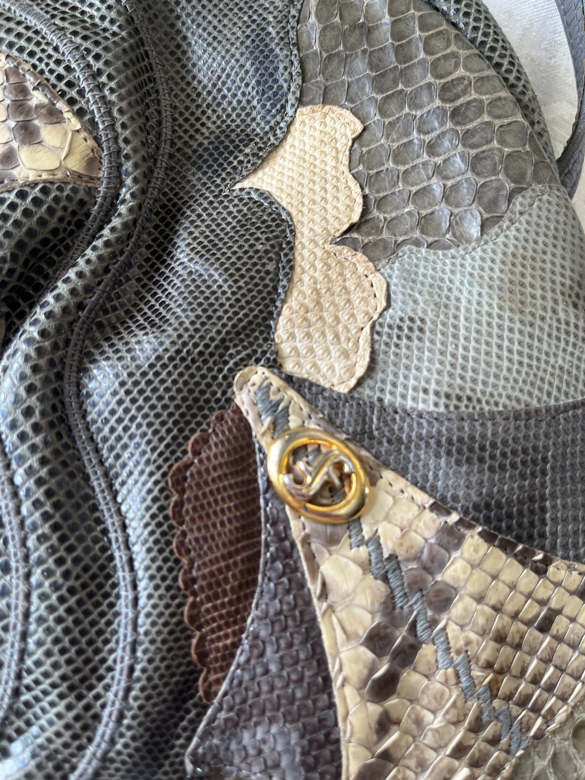 VTG ’80s CARLO FIORI of Italy Snakeskin Exotic Leather Tassel Shoulder Bag Purse