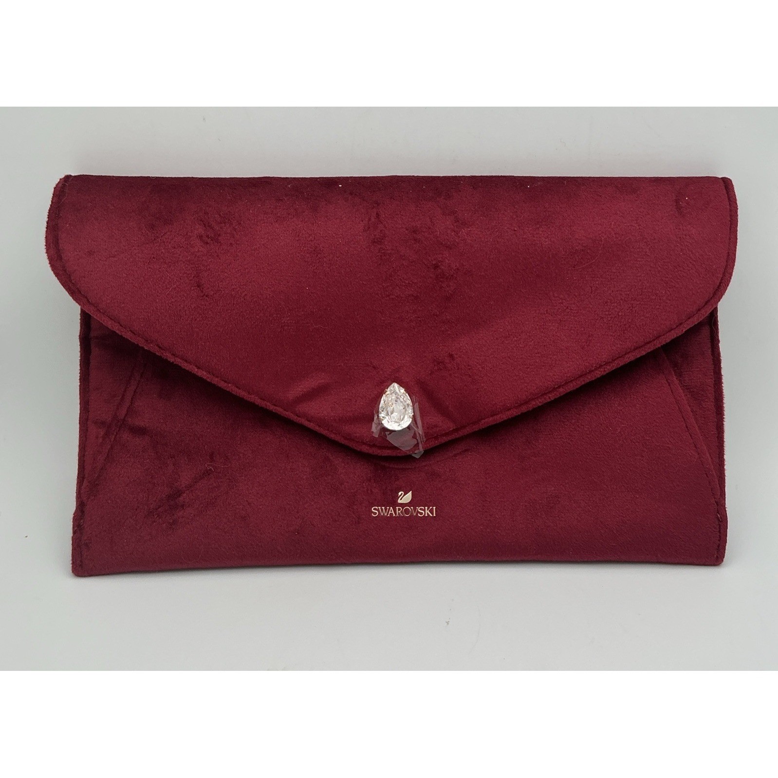 Brand New Swarovski Sparkling Holiday Clutch Bag, Velvet Burgundy