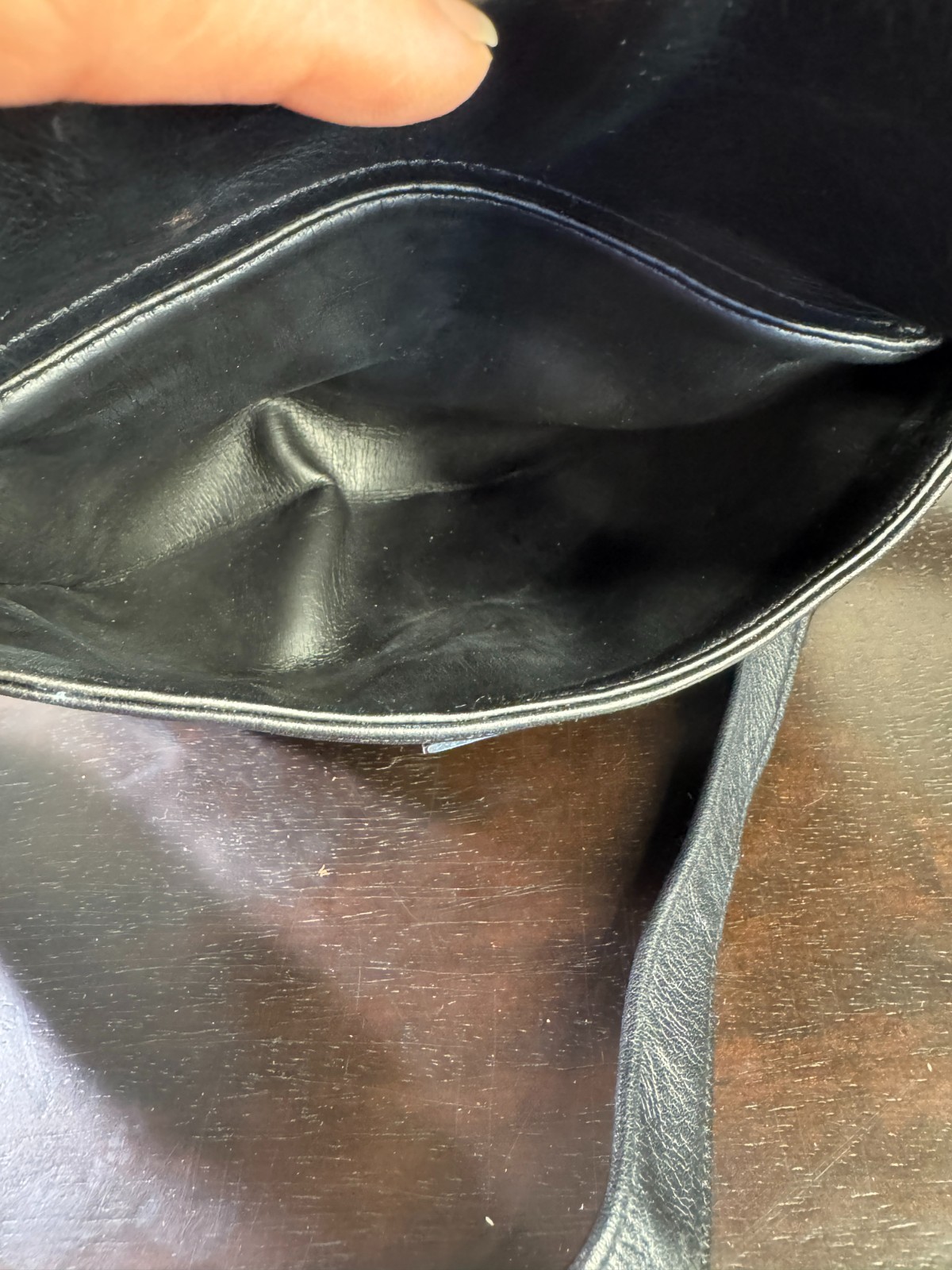 Nice Perlina Soft Black Leather Crossbody Purse, Excellent Used Condition