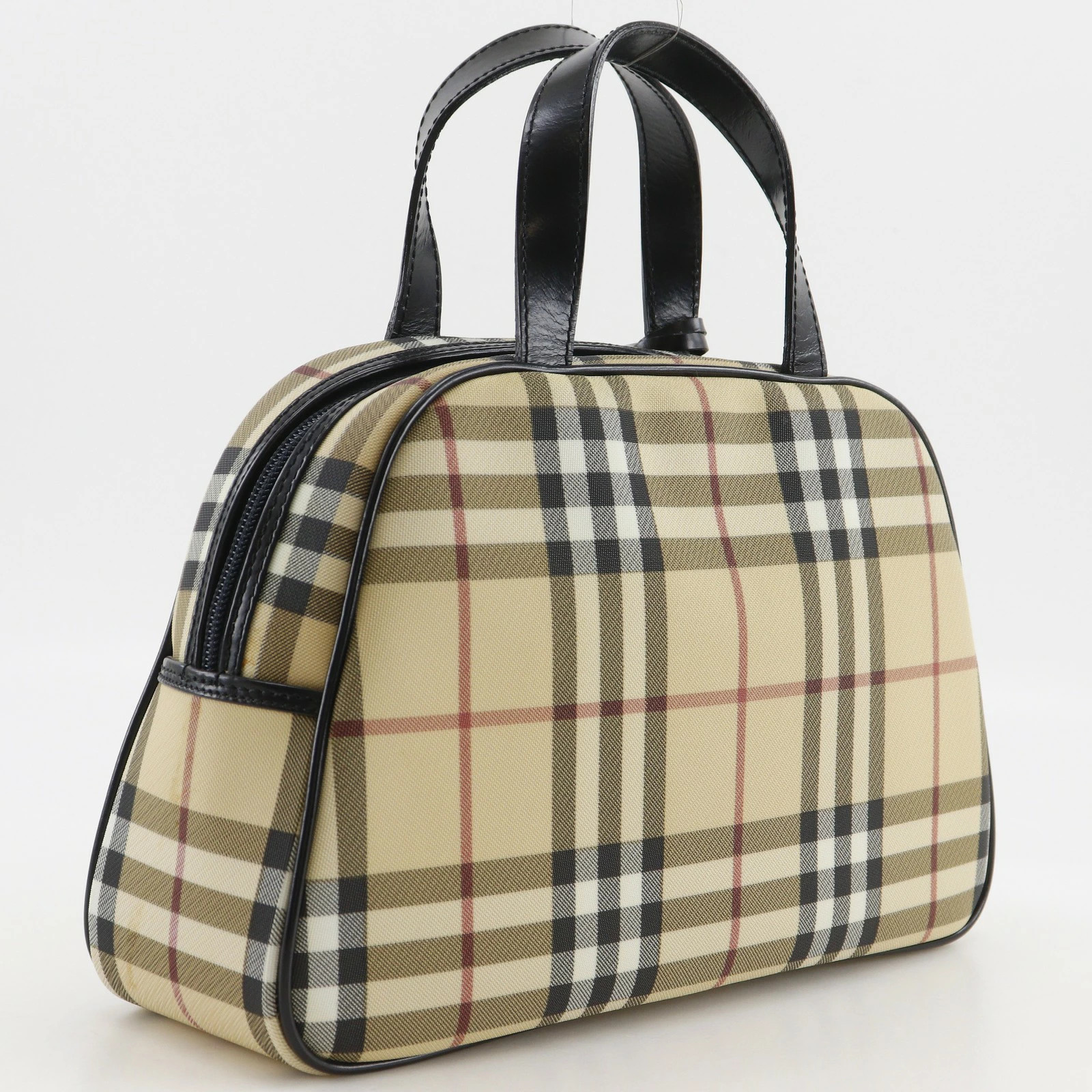 BURBERRY Nova Check Handbag PVC Beige Women’s #NB2554