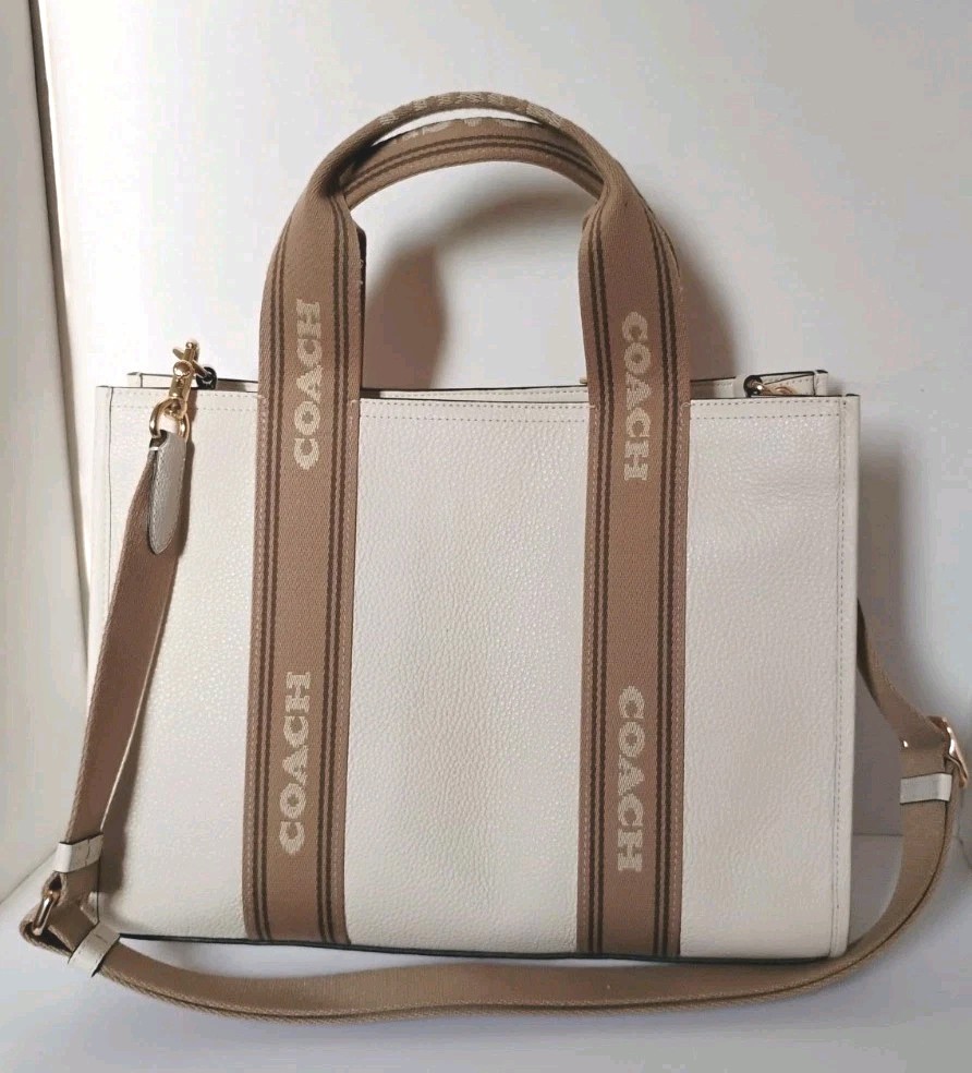 Coach Smith Tote Bag Chalk Multi Handle Strap Detachable Large