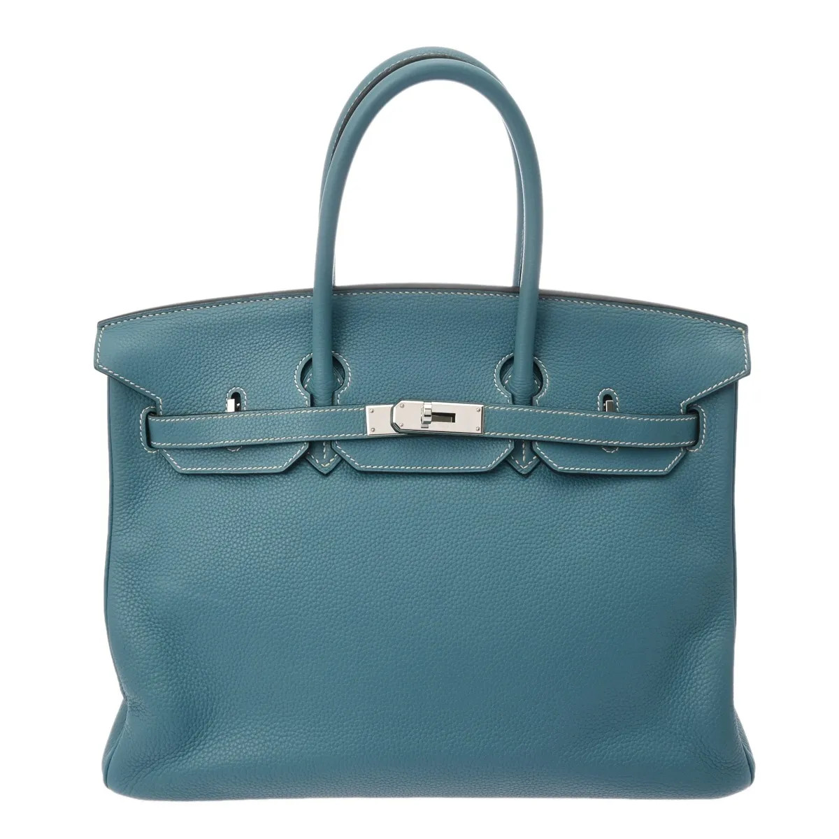 Hermes Birkin 35 Handbag Togo Leather Blue #WB5685