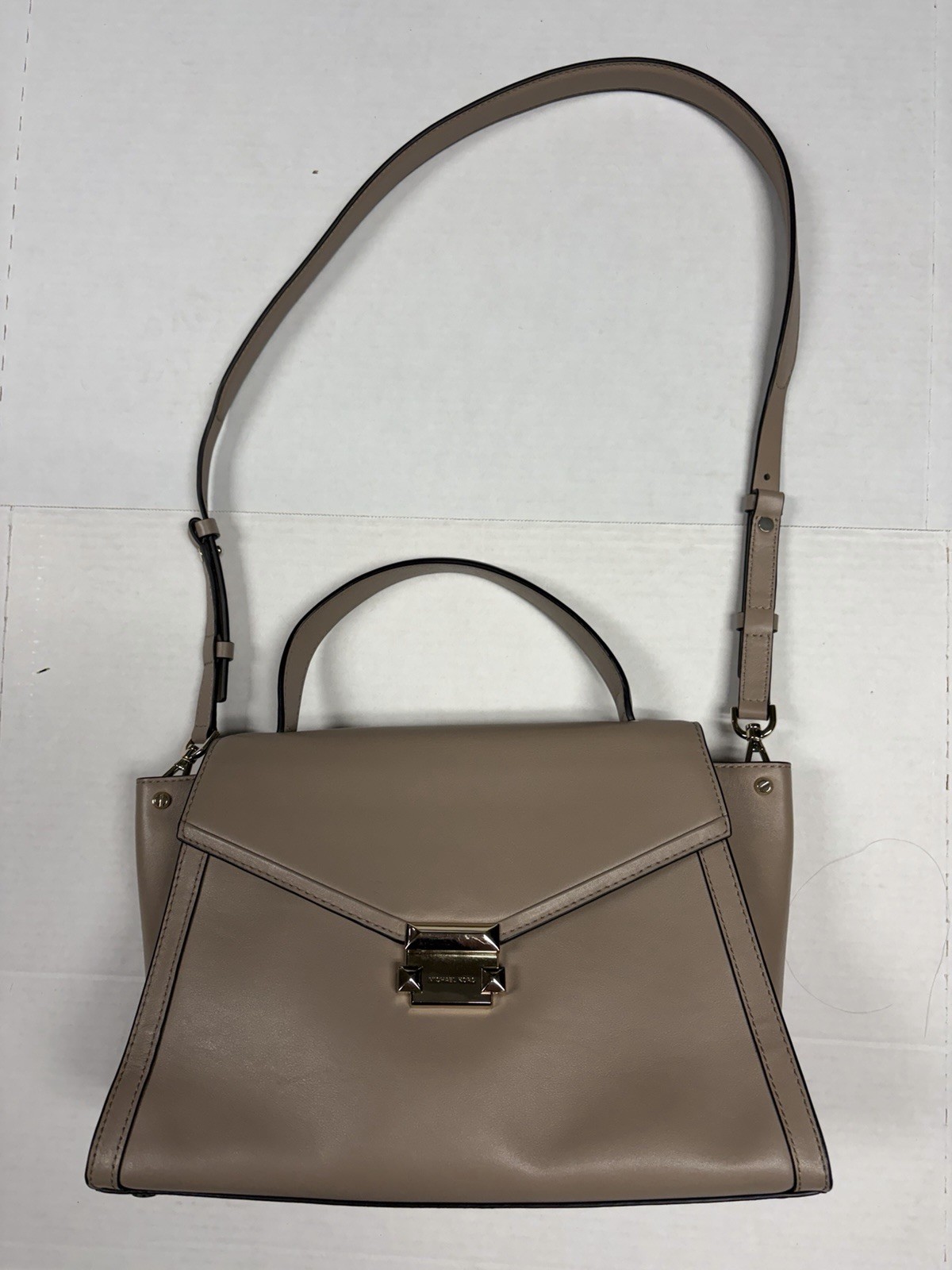 Michael Kors Whitney Large Satchel Top Handle Leather Handbag Adjustable Strap