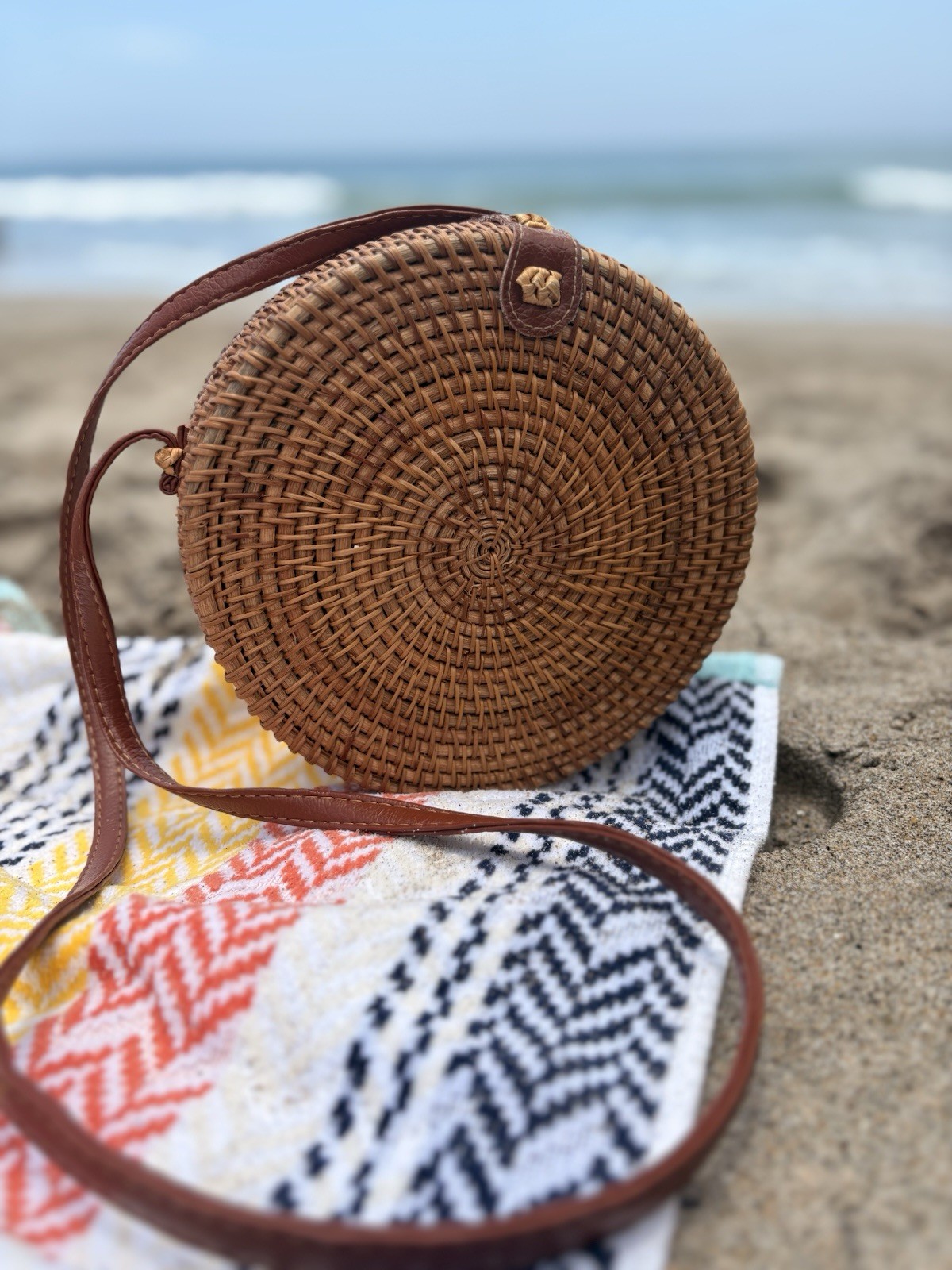 Boho Crocheted Crossbody Purse Summer Beach Bag