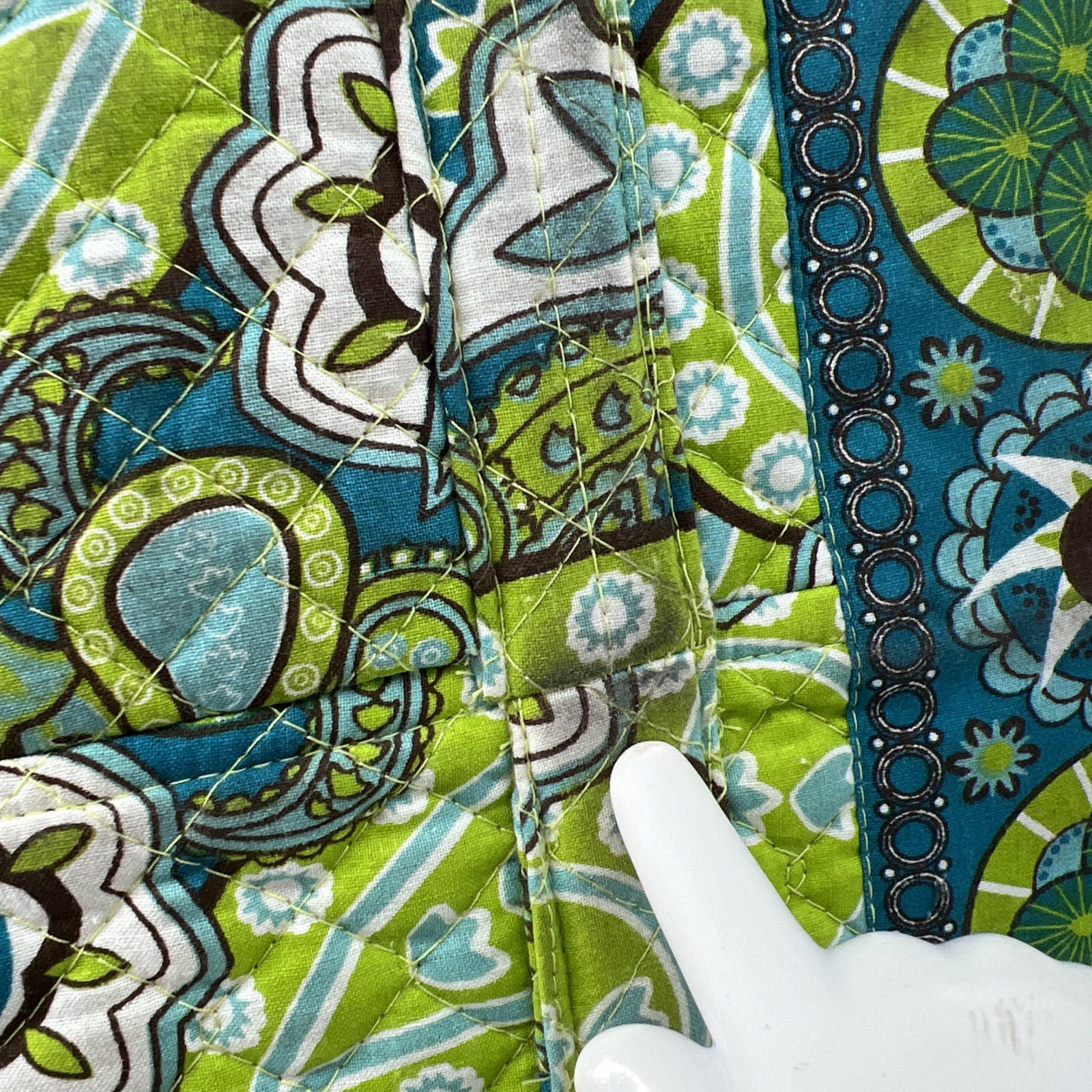 Vera Bradley Tinsley Blake Blue/Green Peacock Paisley Print Lg Duffel Bag