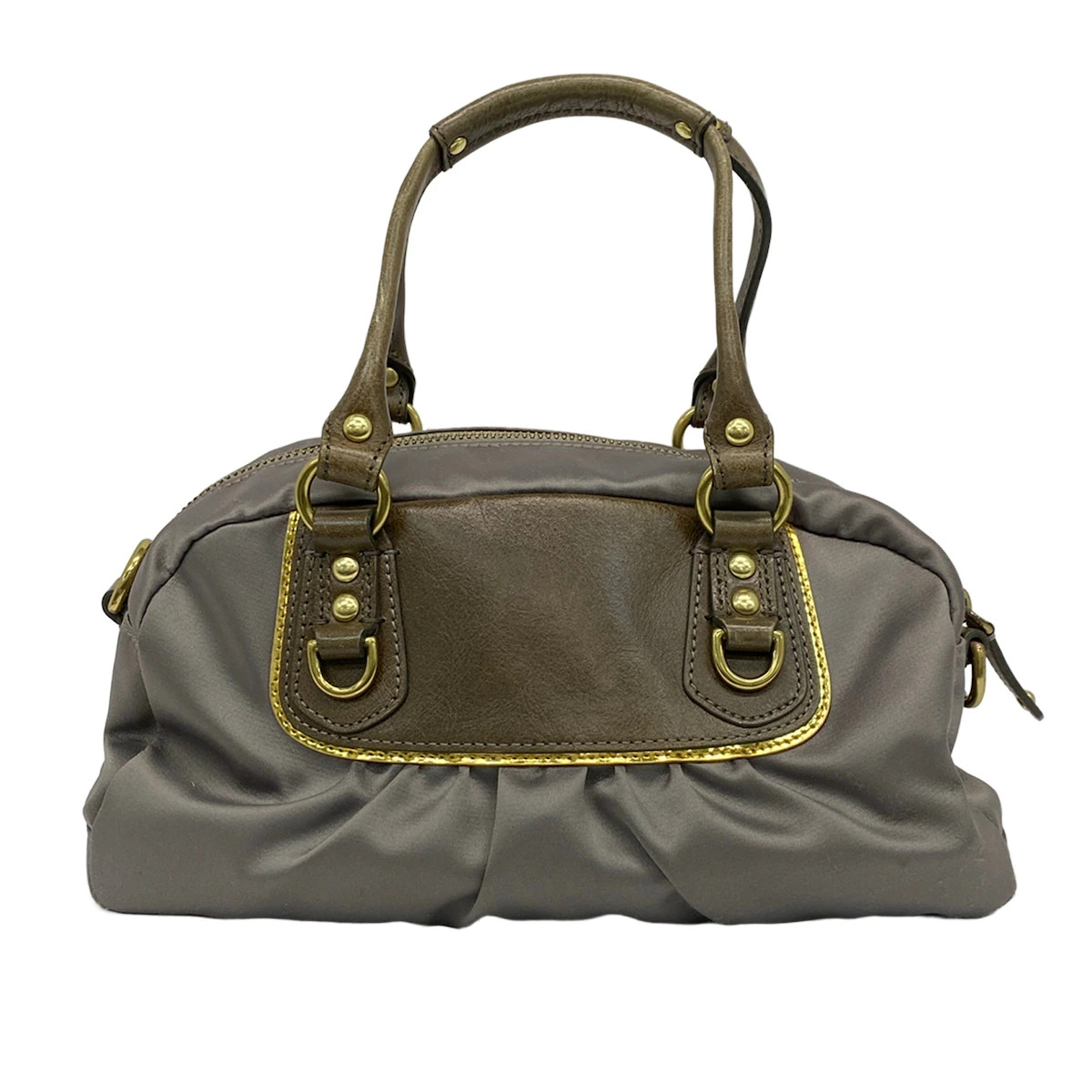 COACH Amanda Satin Mini Satchel 12927 Gray Khaki Satin Leather – Handbag