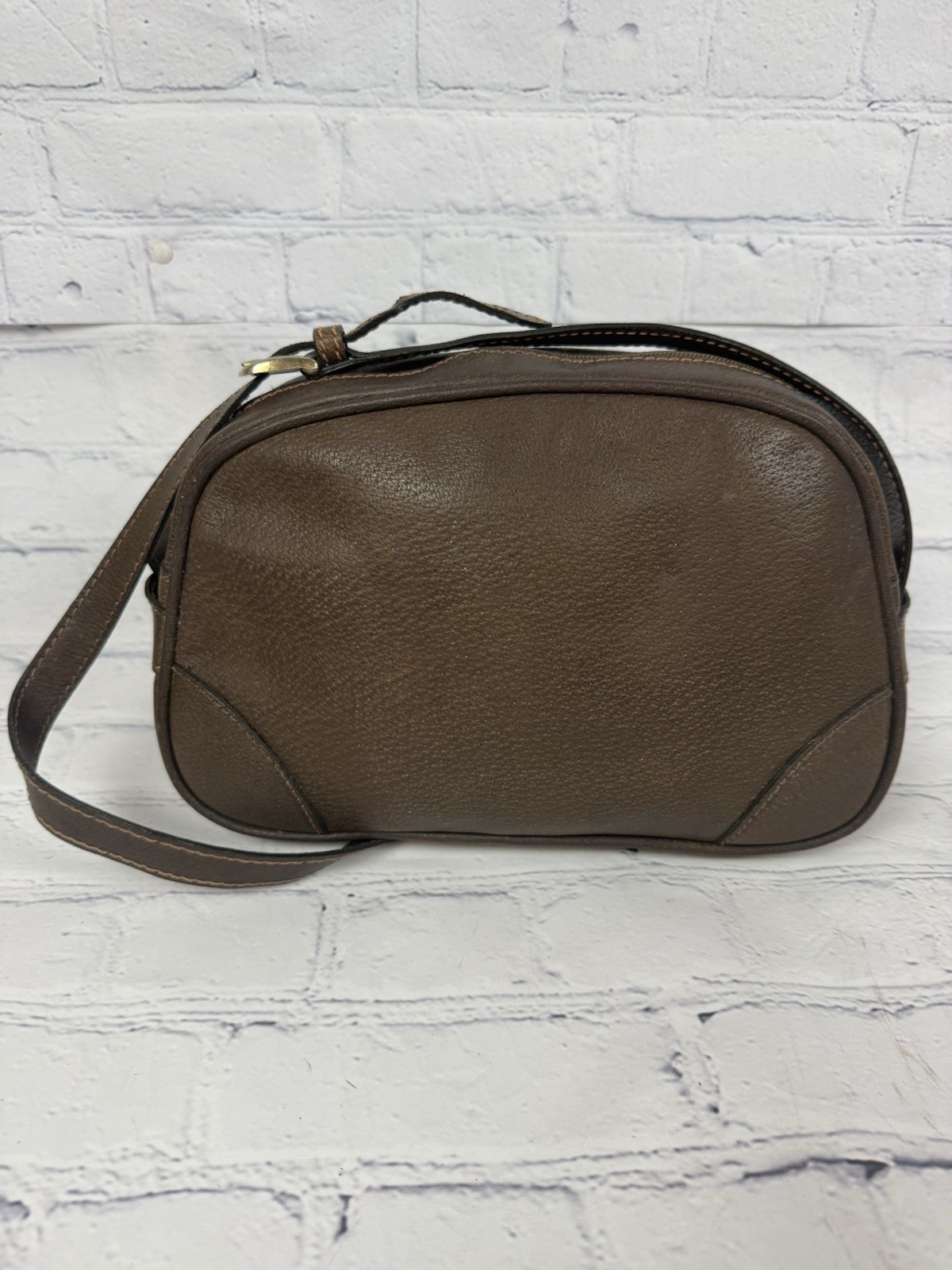 Gucci Ophidia Boarskin Leather Vintage 70’s Shoulder/CrossBody Bag Brown