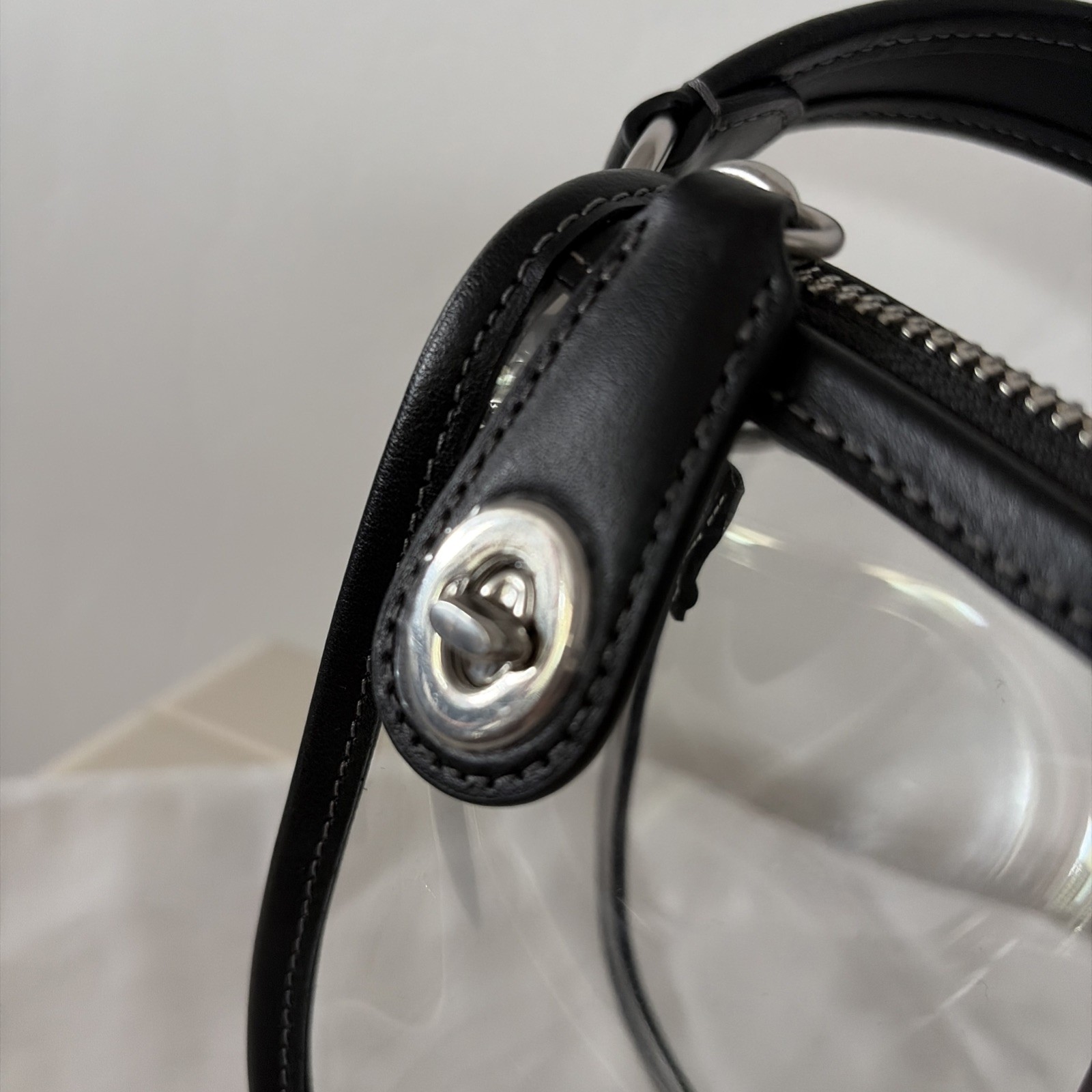Coach Stadium Swinger Clear PVC Shoulder Crossbody Bag Black CBH13