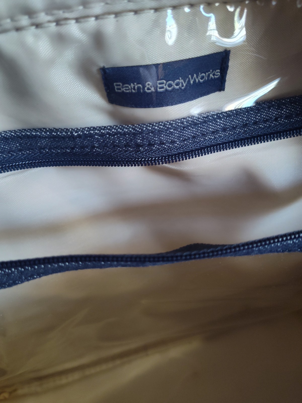 Bath and Body Works Blue Denim Travel Shoulder Bag Tote 14x12x6 Inches