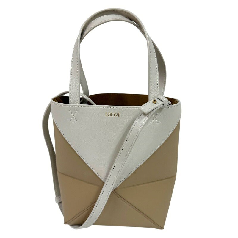 LOEWE Tote Mini Bag Puzzle Fold Calf Leather Size Width 6.3 inches Women 99