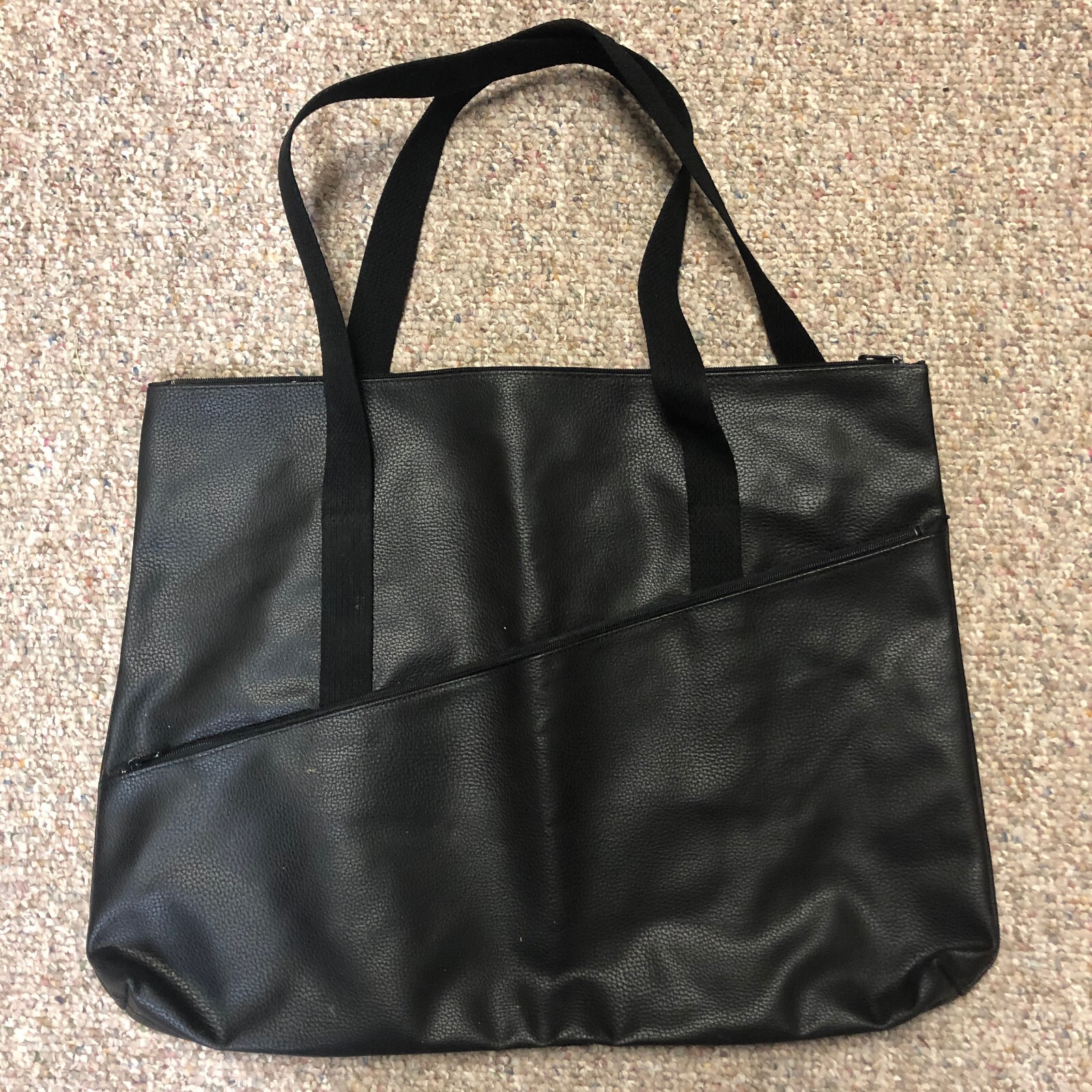 PAQUETAGE Paris Large Black Leather Tote Bag