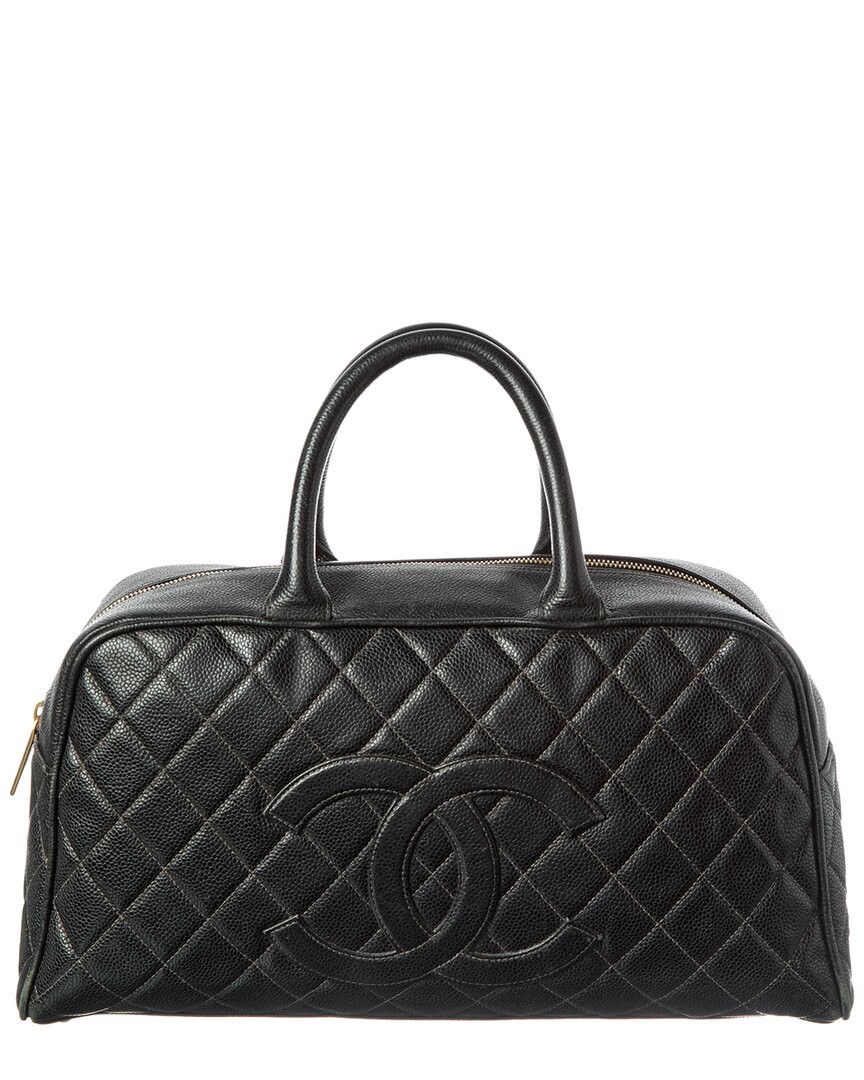 Chanel Black Caviar Leather Cambon Boston Bag Caviar (Authentic Pre-Loved)