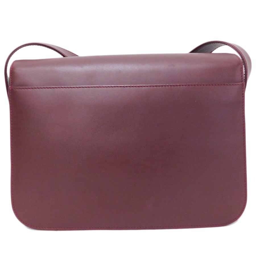 Cartier Must Line Turn Lock Shoulder Bag Bordeaux Leather Women 18.5cm