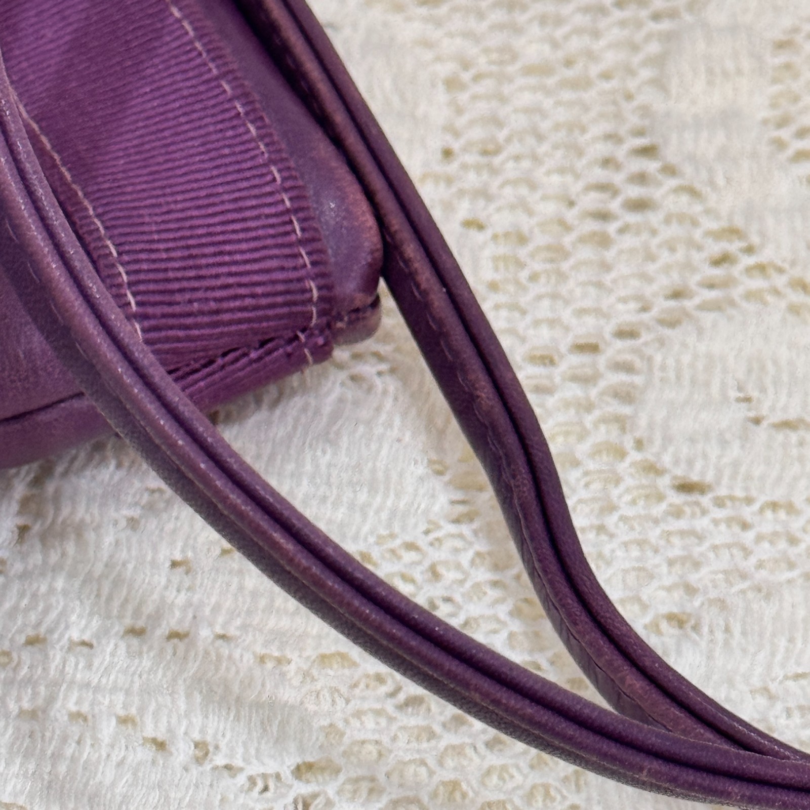 Salvatore Ferragamo Vara Bow Purple Leather Shoulder Crossbody Bag Italy As Is