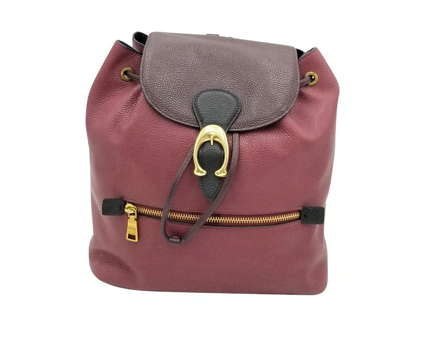 Coach Cleo Oxblood and Burgundy Leather Backpack