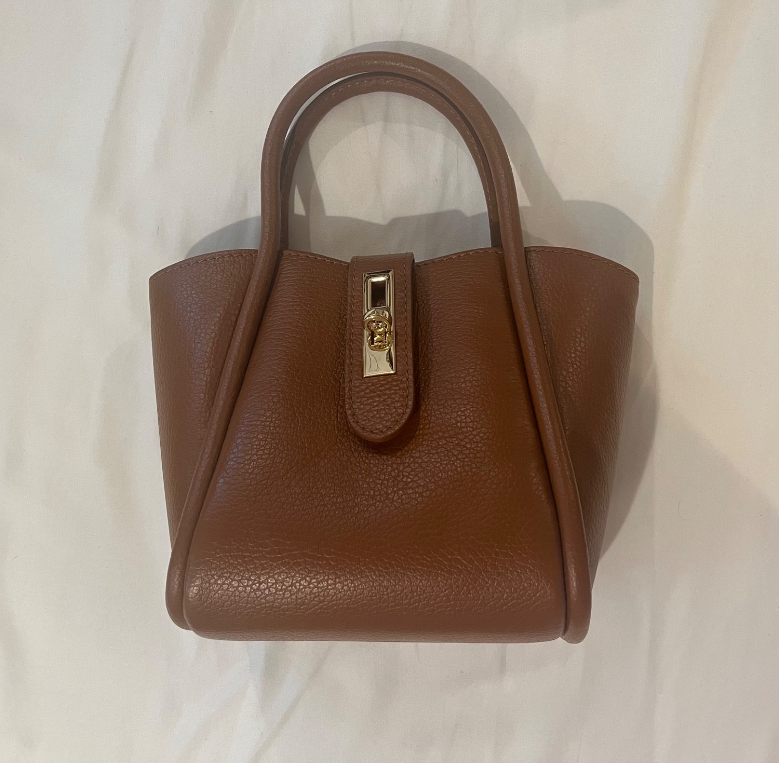 BORSE IN PELLE Italian Pebbled Leather Shoulder Bag/Crossbody Bag