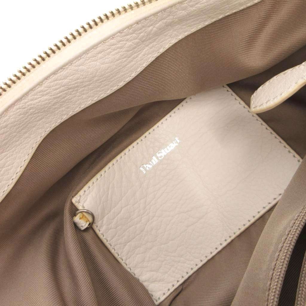 Paul Stuart Leather Shoulder Bag White 13×6.7in Vintage Condition B