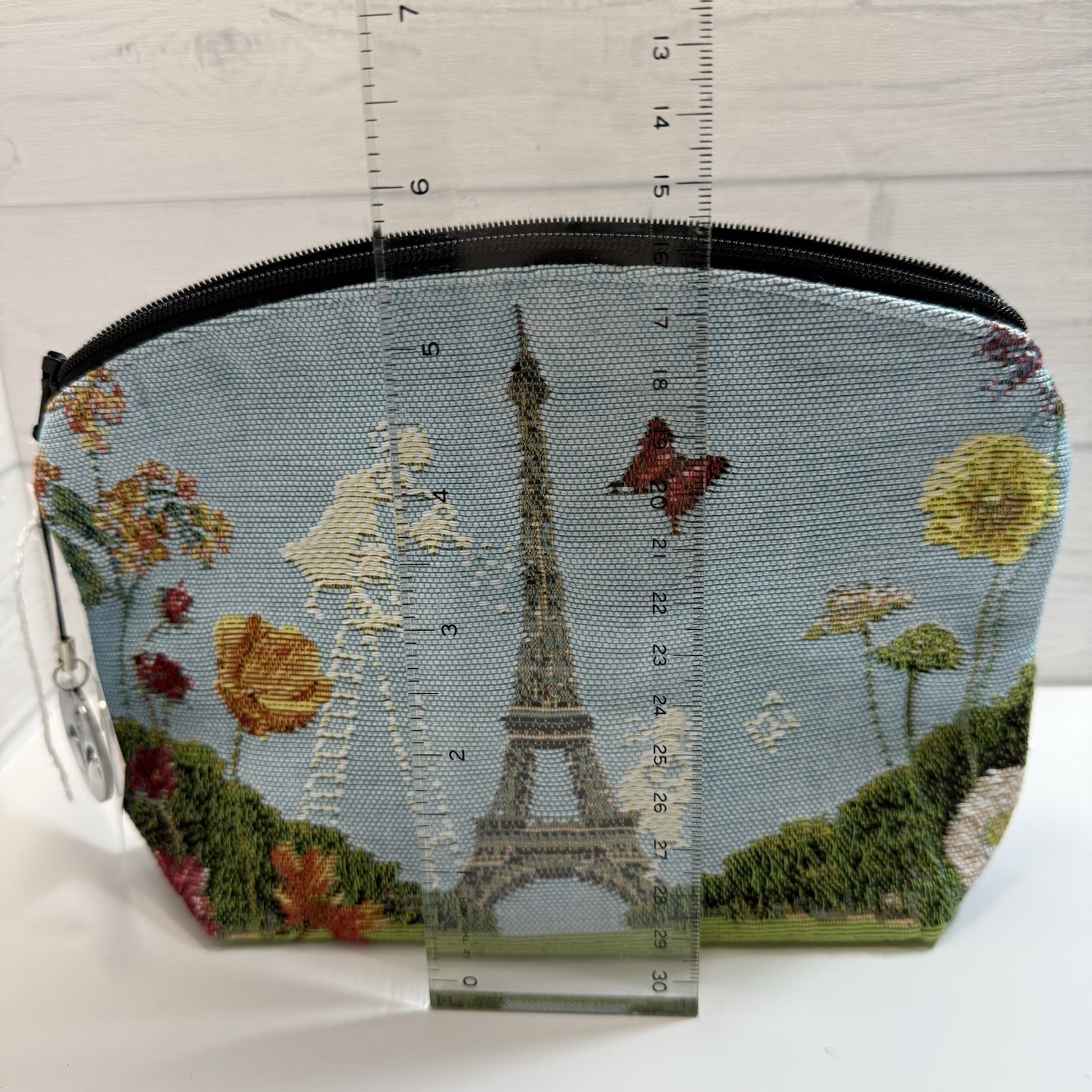 New TISSAGE~ART DE LYS~ PARIS THEME Pochette ZIPPERED BAG