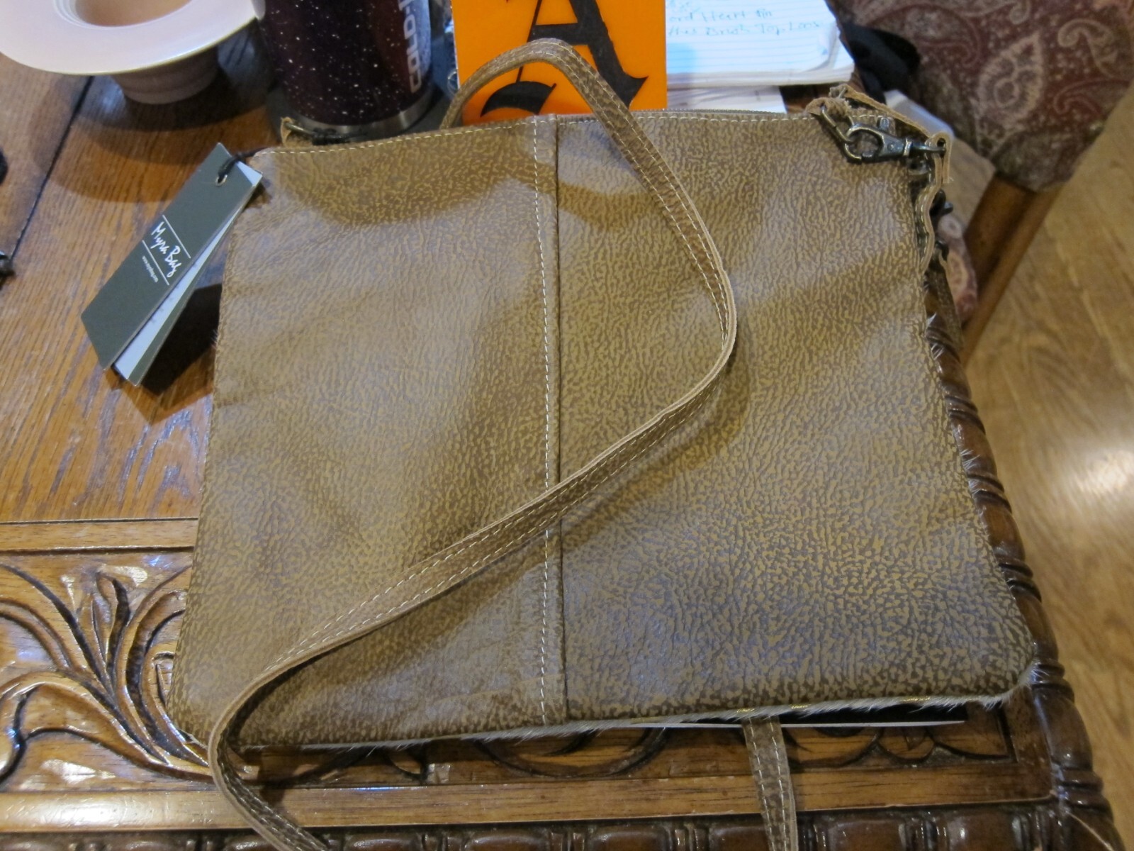 MYRA BAG SASSY LEATHER SMALL AND CROSSBODY BAG 11″ W X 9 1/2″ T WRISTLET