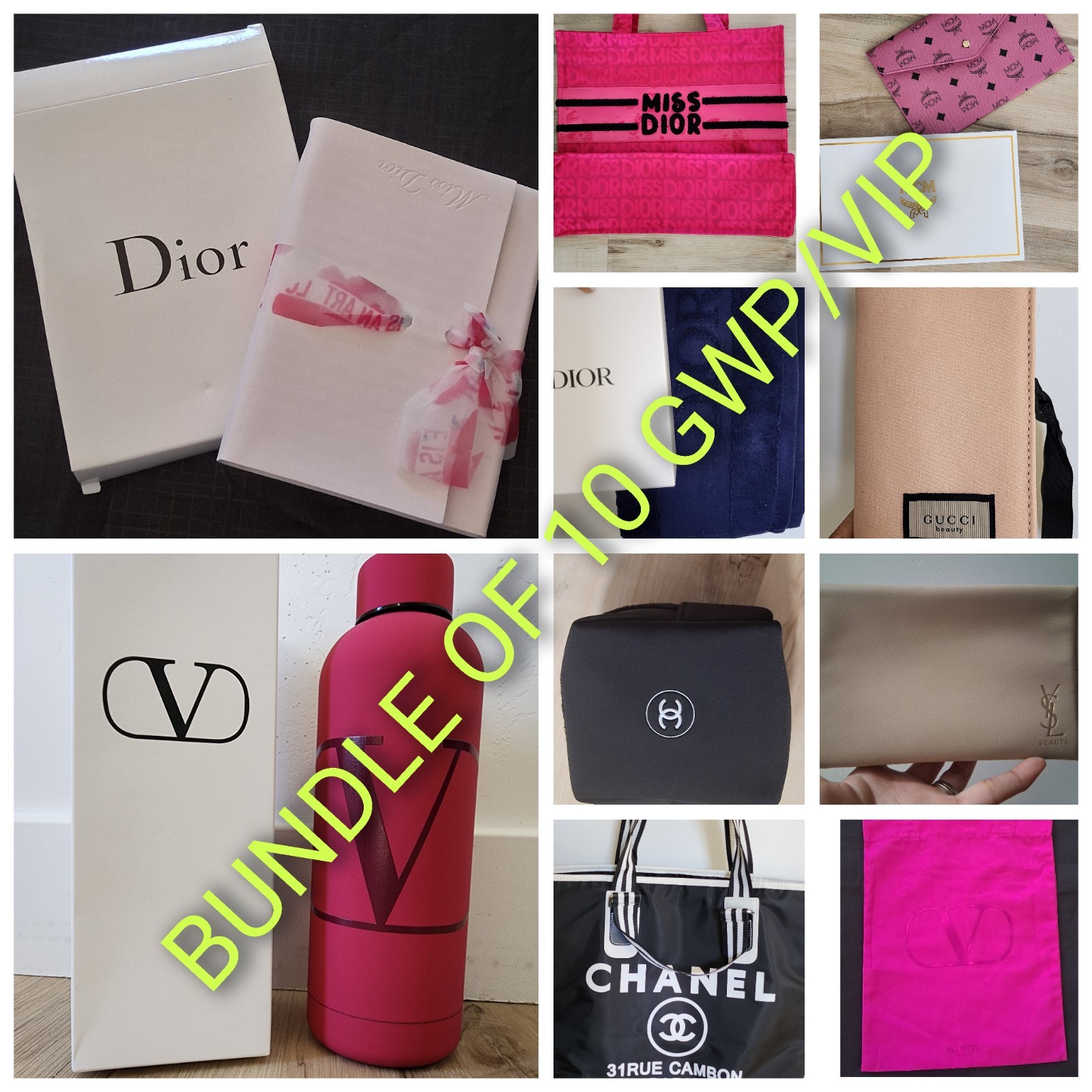 Bundle Of 10 GWP/VIP Totes, Toiletry And Accessories. NWT