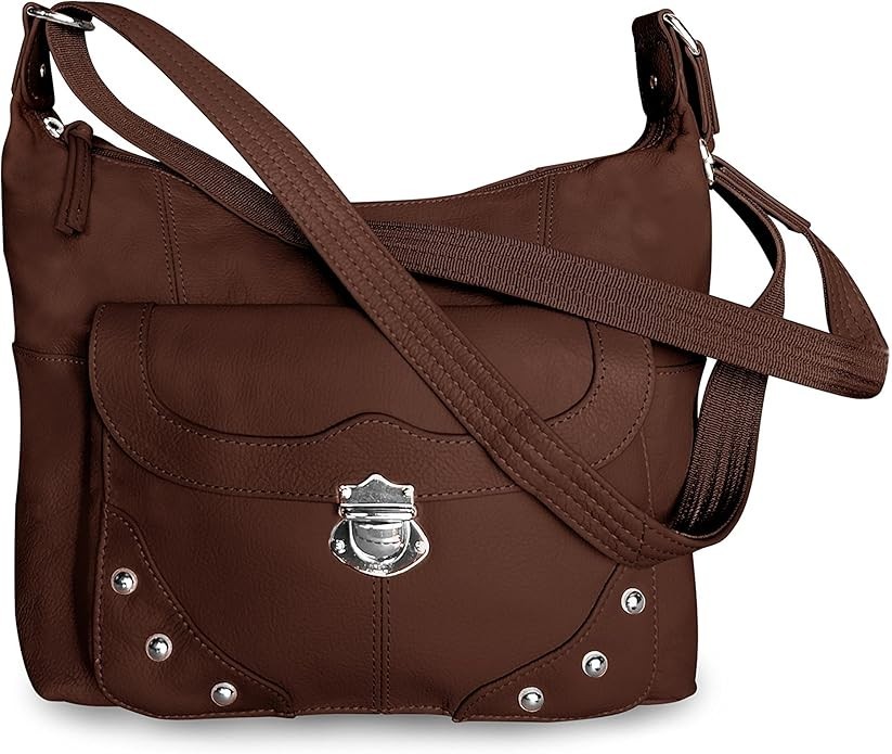 Concealed Carry Purse – Front Studded Pocket Leather Gun Purse – Left & Right
