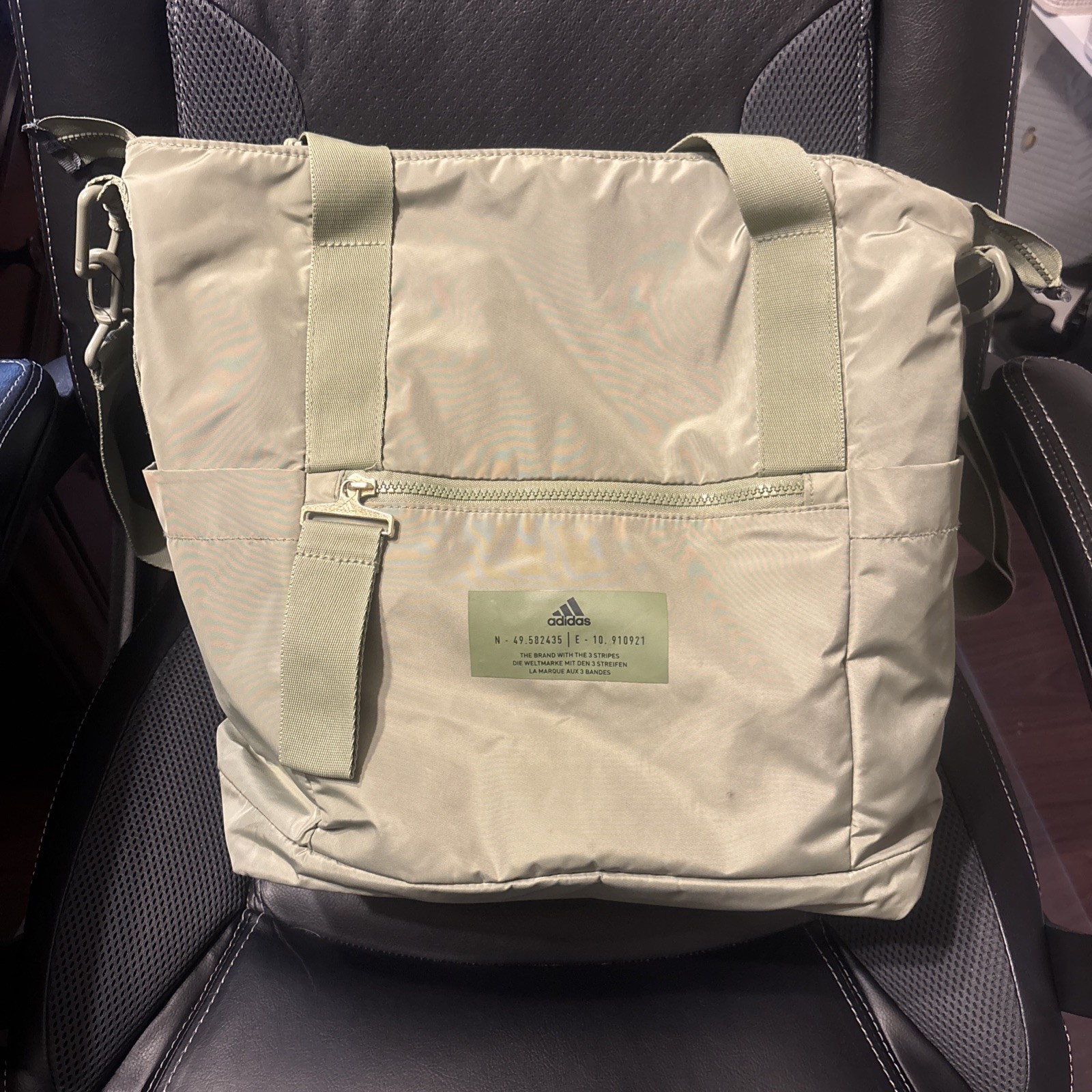 Adidas All Me 2 Tote Bag, Sage Green & Gold Women’s Travel Gym bag purse