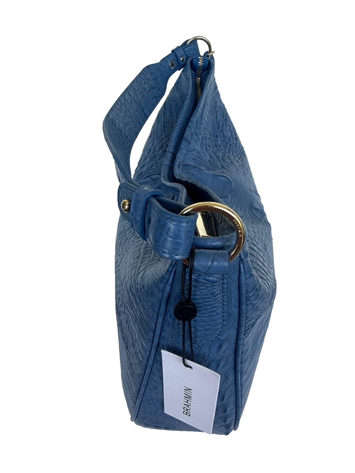 Brahmin Kathleen Rose Large Shoulder Bag Reggata Keepsake Blue Melbourne Leather