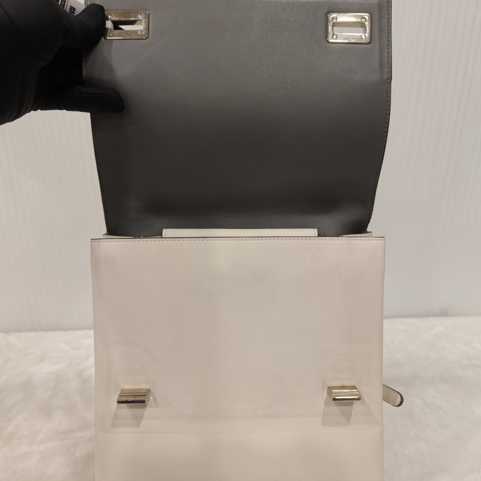 Valextra Iside Mini White Backpack Pergamena Ivory Millepunte Calf Leather AUTH