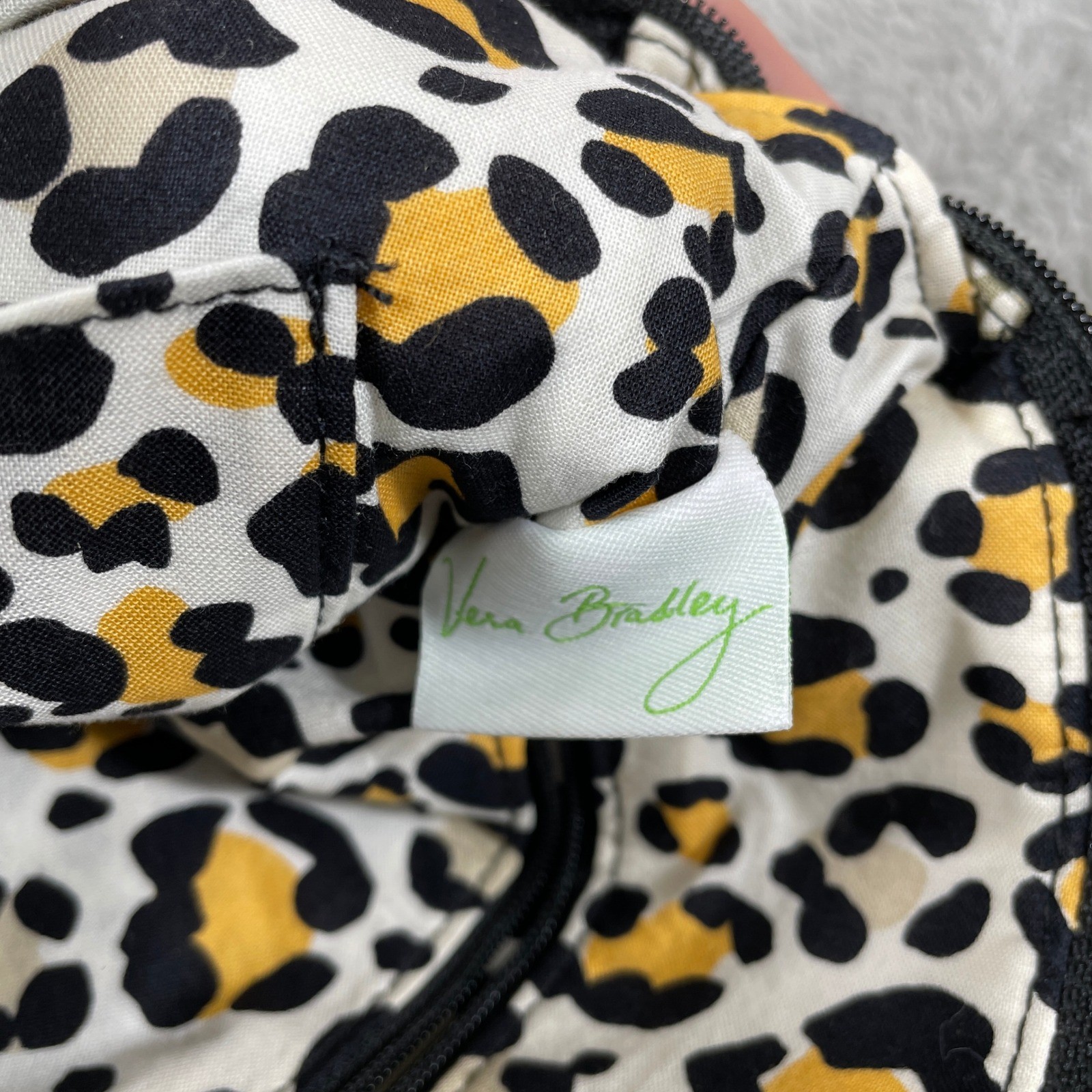 Vera Bradley Tablet Hipster Bag Womens Yellow Floral Leopard Print Crossbody New