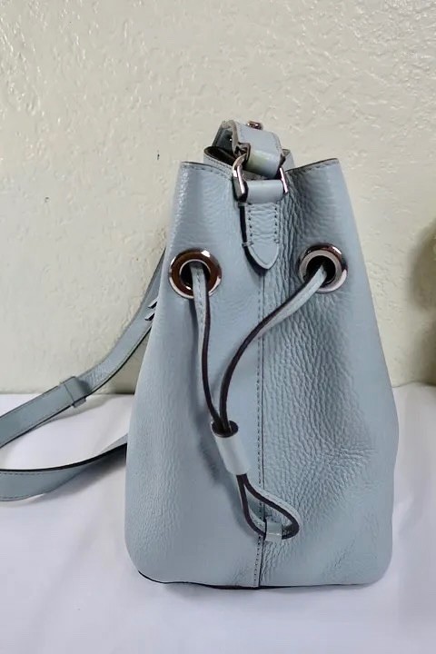 KATE SPADE Marti Small Light Blue Leather Sling Bucket Shoulder Bag