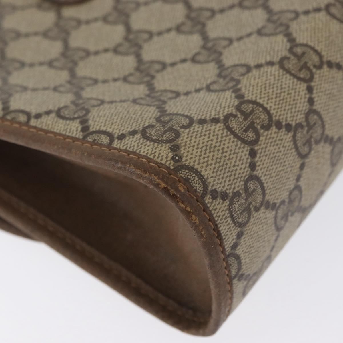 GUCCI GG Supreme Web Sherry Line Clutch Bag PVC Beige Gold 89 01 030 Auth AMZ078