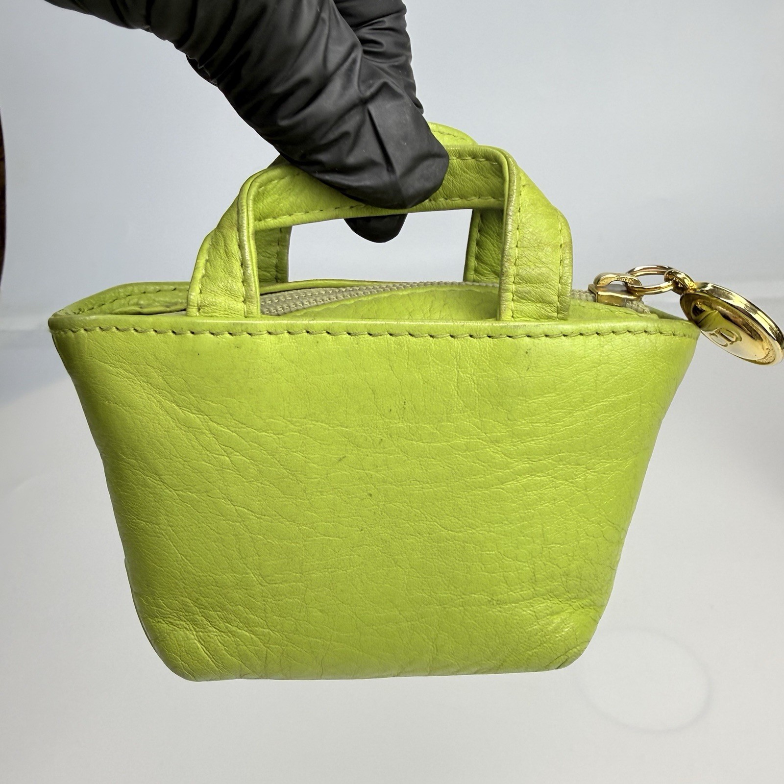 🍋‍🟩Christian Dior Mini Top Handle Bag Leather Gold CD Charm🍋‍🟩SKU0062