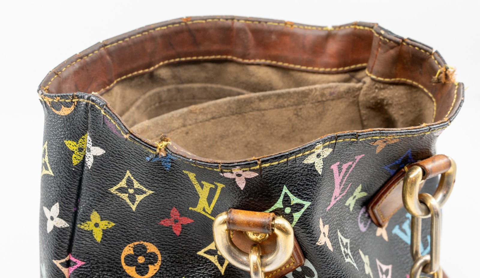 Louis Vuitton x Takashi Murakami Black Monogram Multicolore Audra Bag *Rough*