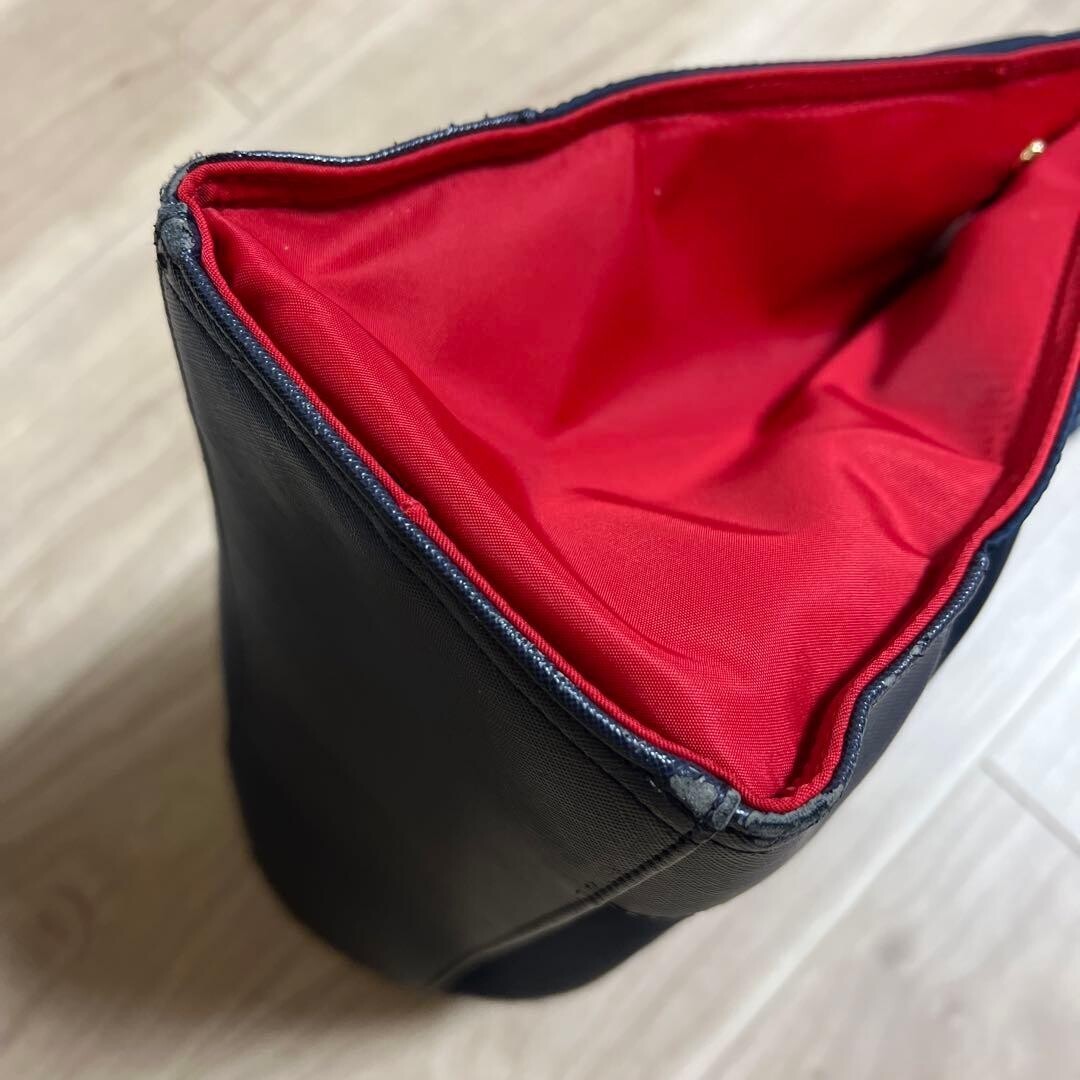 Tory Burch Blue Tote Bag Large 13.78×9.45×4.53 in Women Shopping Bag 35cm Scale