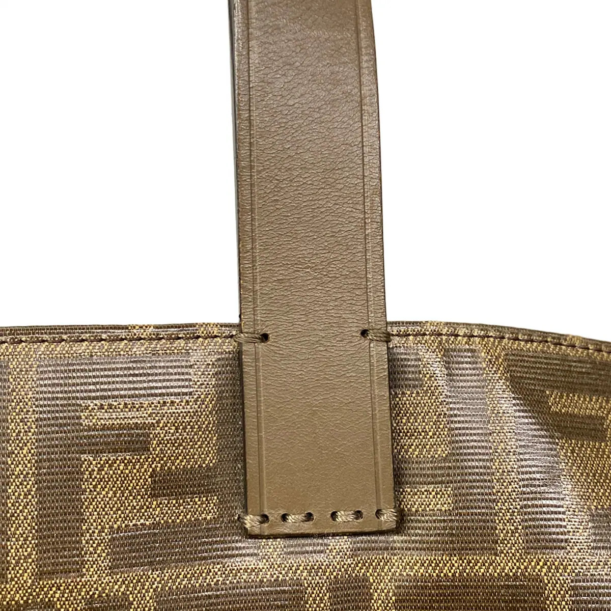 FENDI Fendi Mania 8BH357 Brown Red Multi Coated Canvas Leather Tote Bag