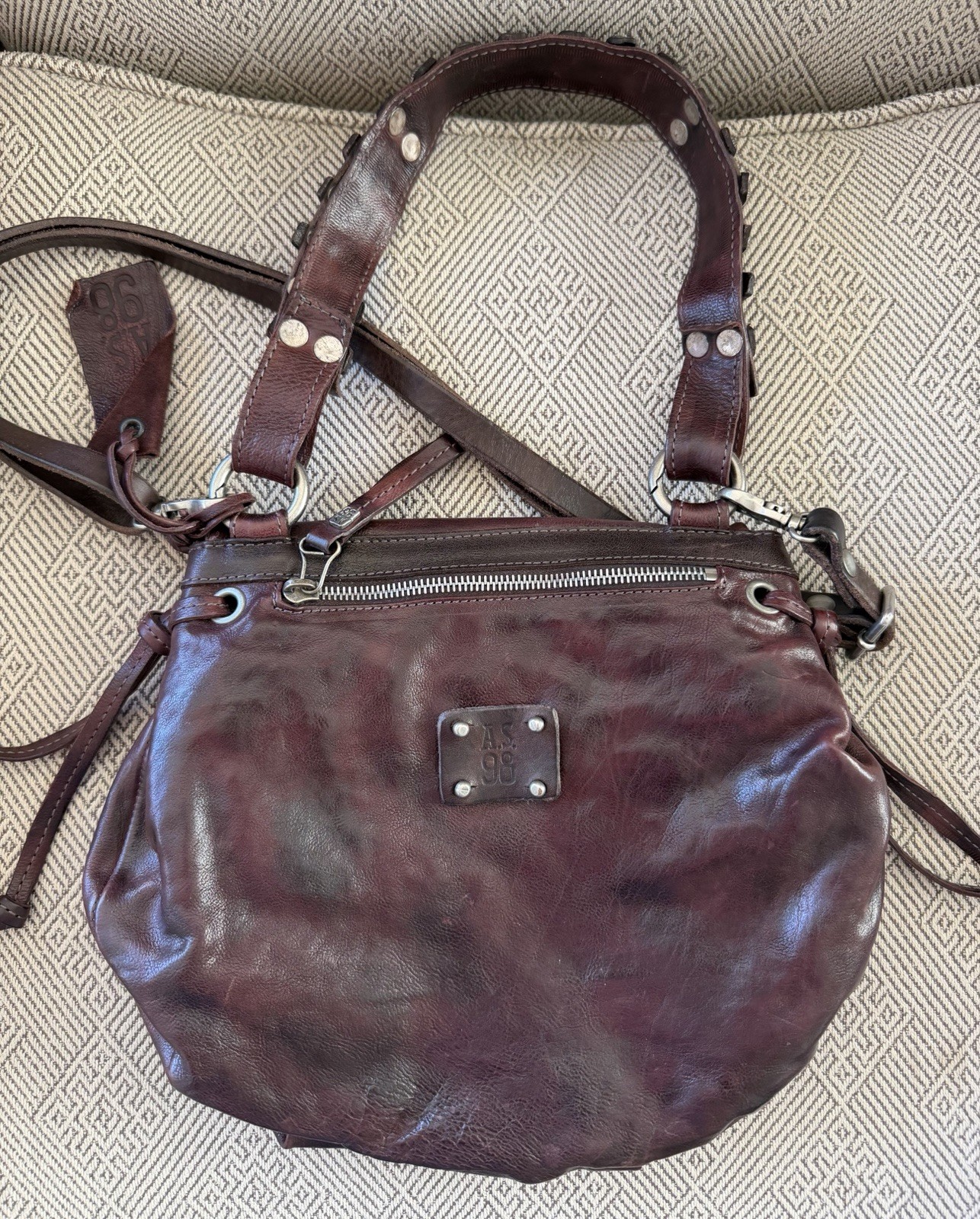 A.S. 98 Free People Maine Distressd Messenger Bag
