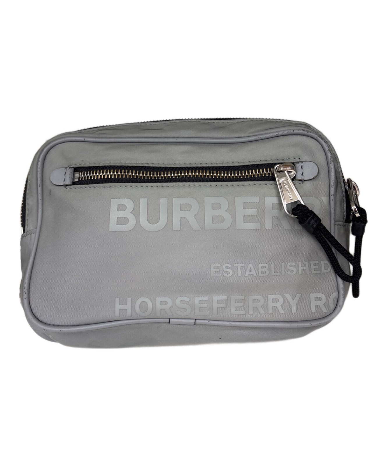 Burberry Horseferry Gray Belt Bag Crossbody Logo Zip Unisex 8028630 From Japan