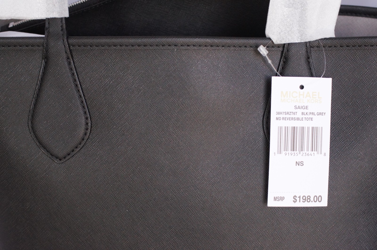 New Michael Kors Women’s Tote Saige Reversible Bag Black Shoulder Handbag
