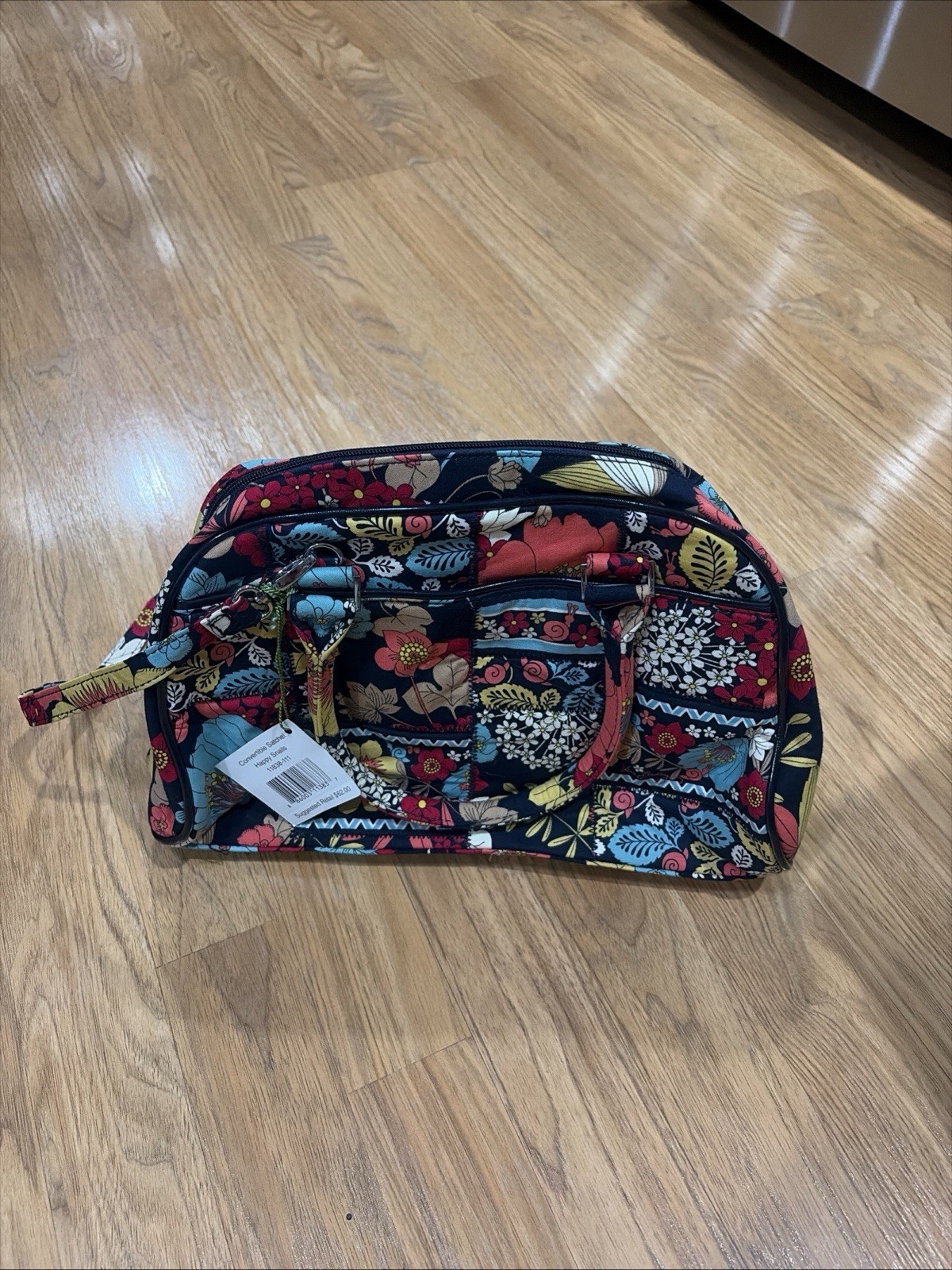 Vera Bradley Convertible Satchel Happy Snails NWT Retired Floral Handbag Purse