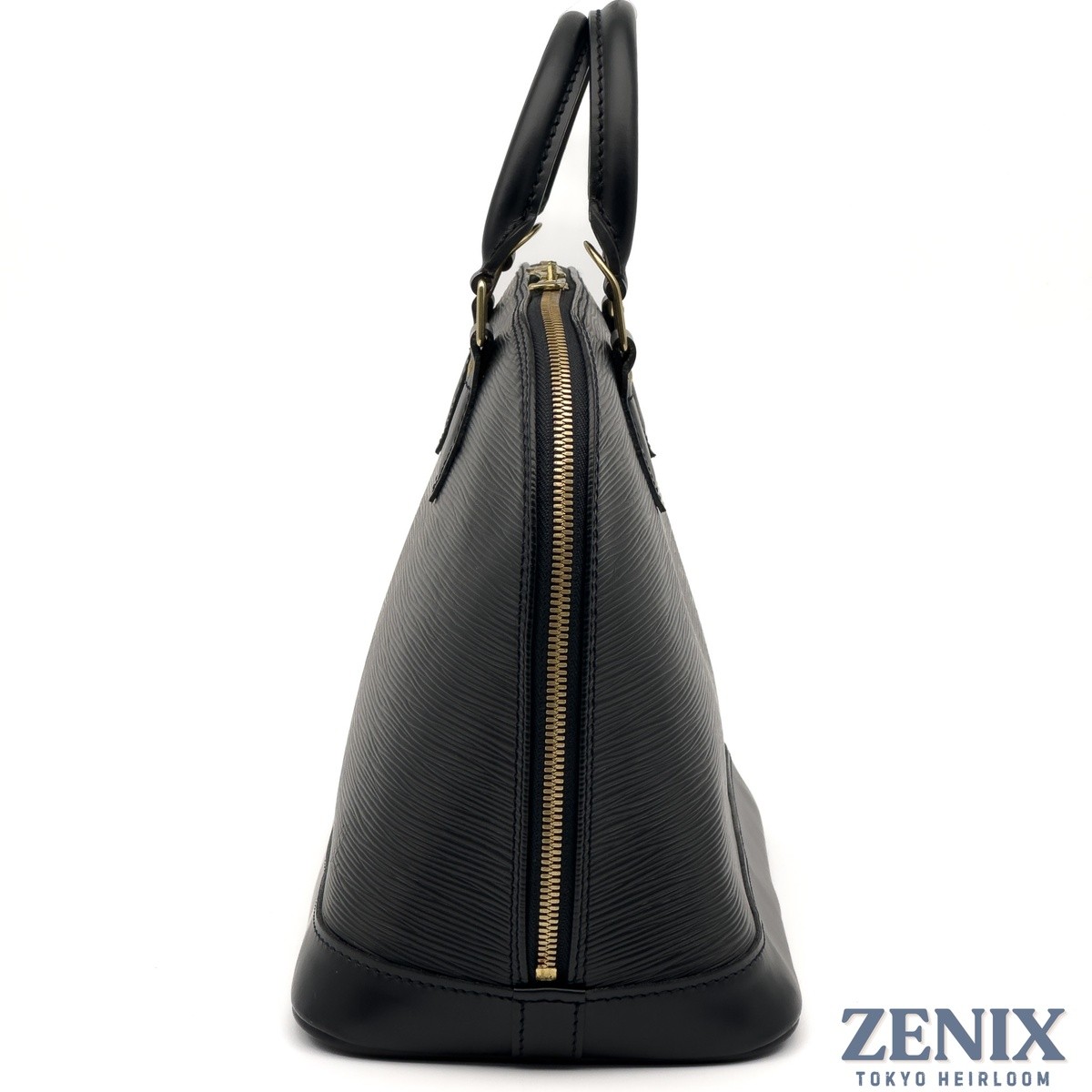 Louis Vuitton Alma PM Epi Noir Black Leather Handbag Gold HW M52142 France 2003