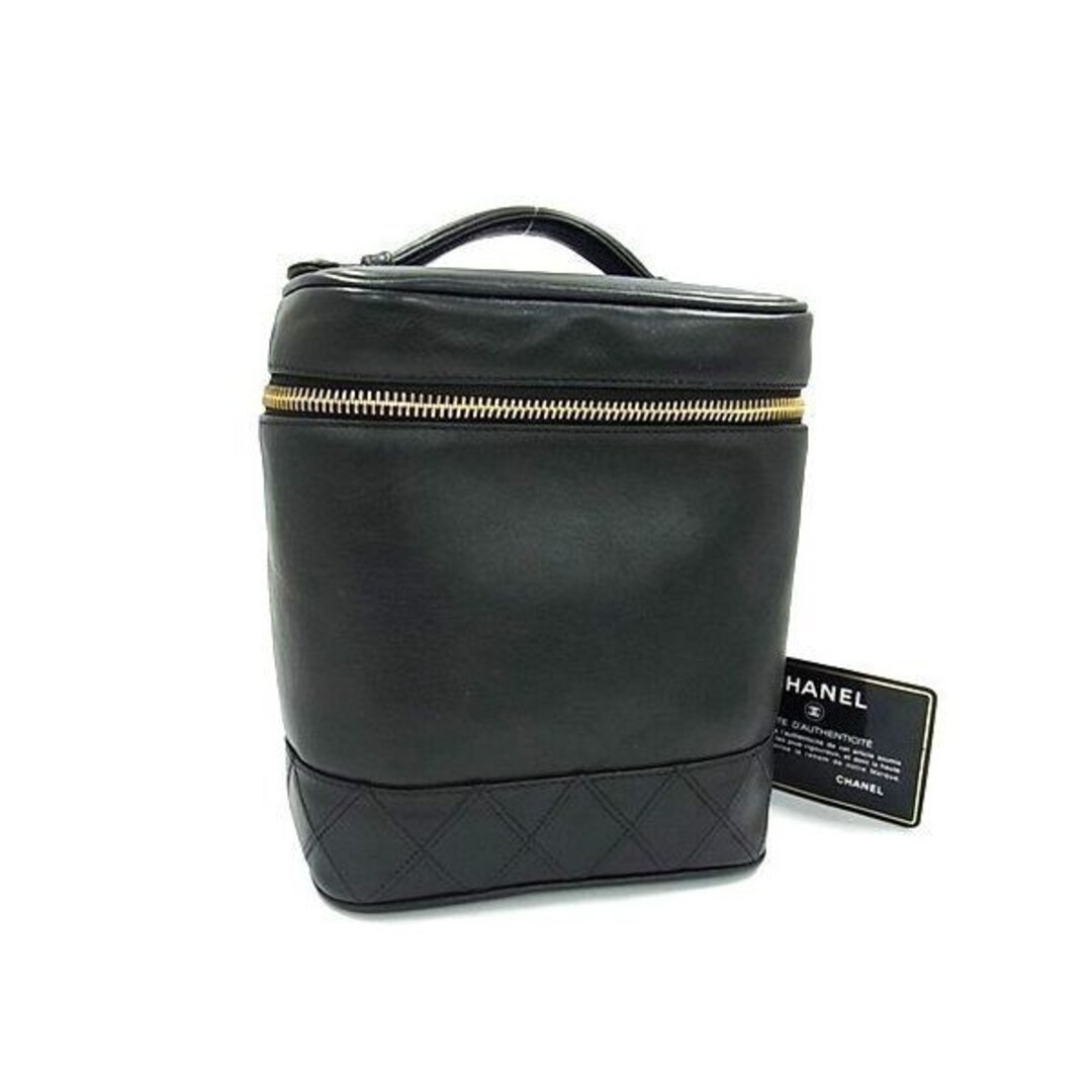 CHANEL Vanity Bicolore Handbag A01619 in Black Lambskin with Coco Mark