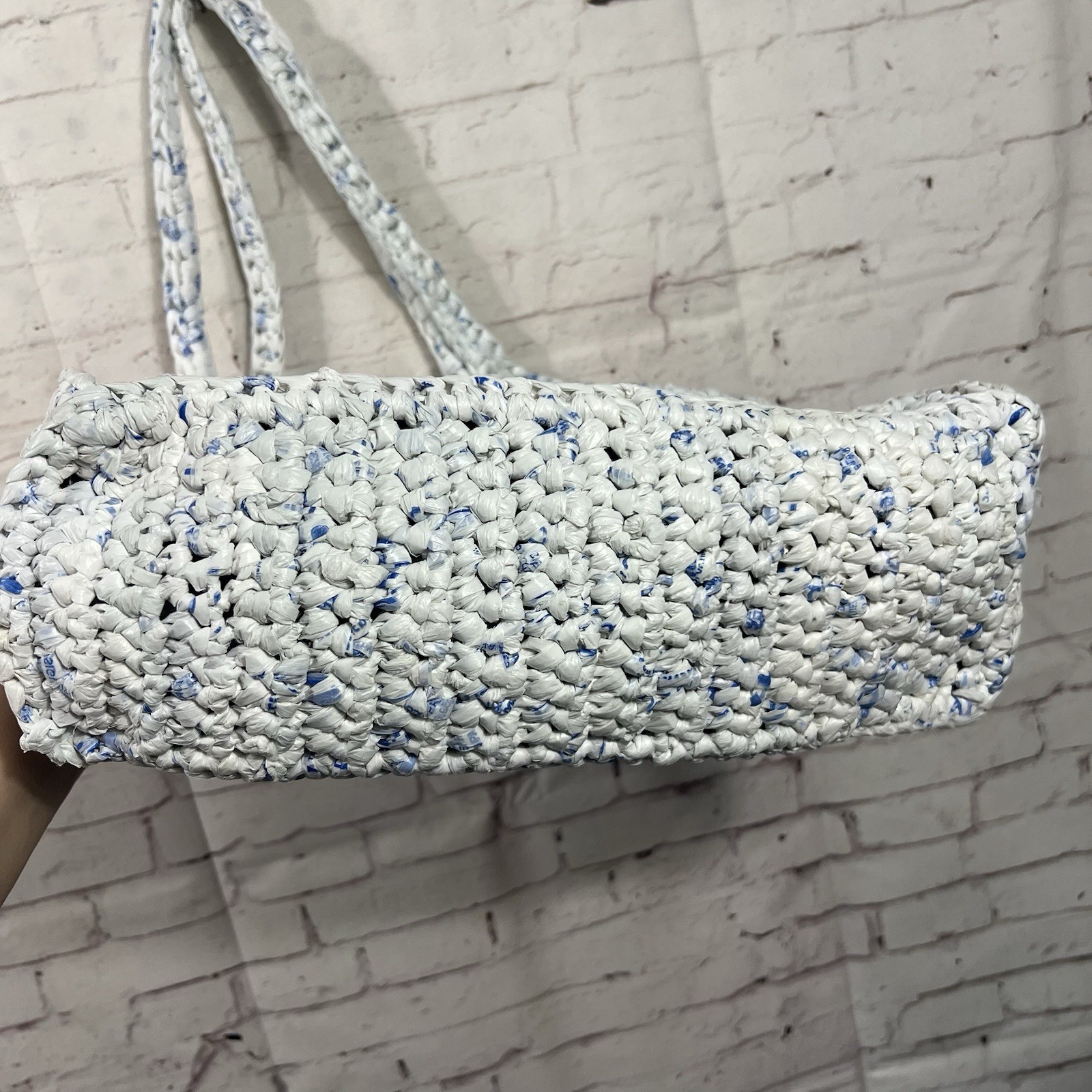 HandMade Crocheted Purse Recycled Plastic Grocery Bag Plarn Tote Walmart Upcycle