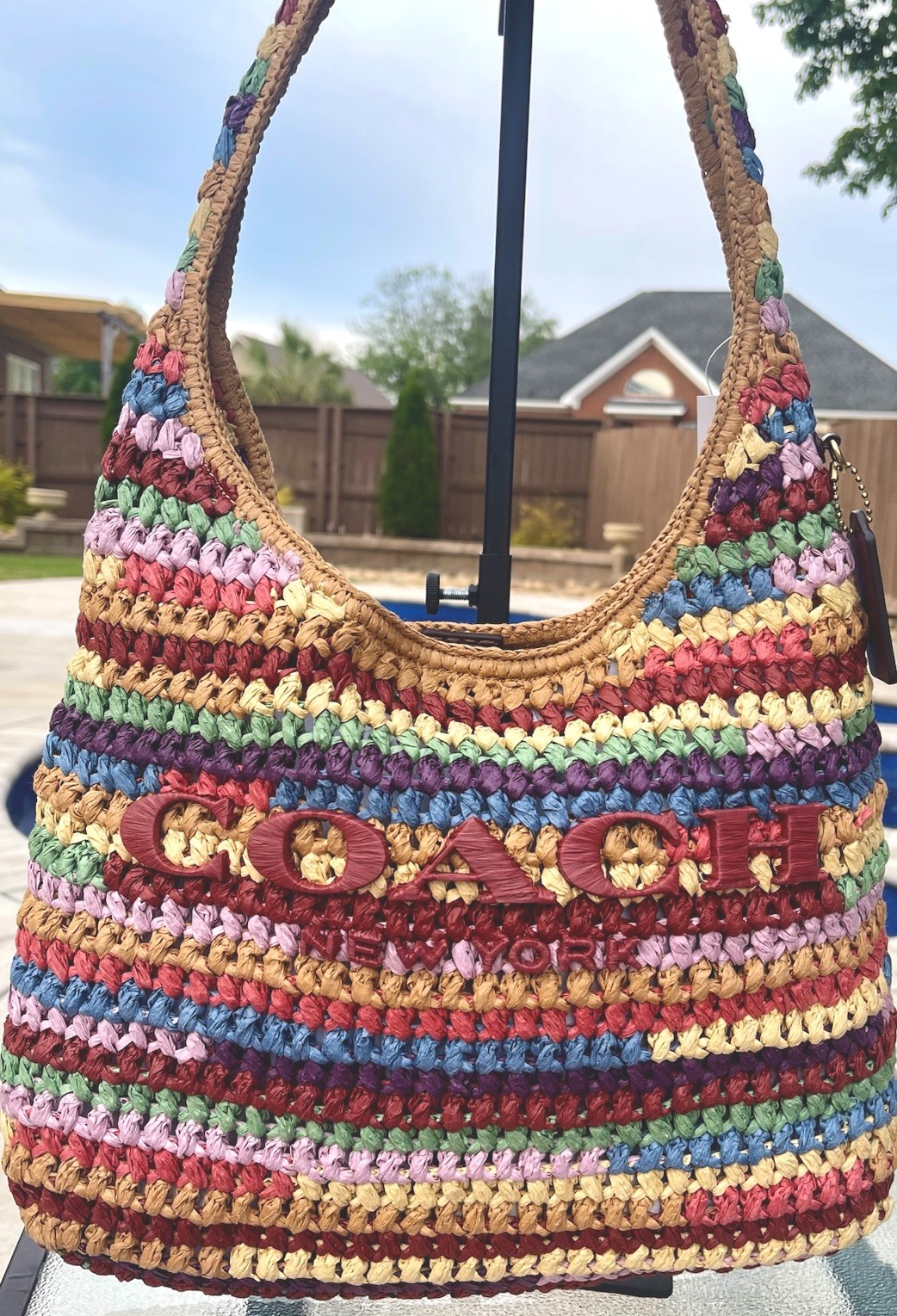 Coach Brooklyn 34 Multi Straw Shoulder Bag Woven Hobo Original Packaging NWT