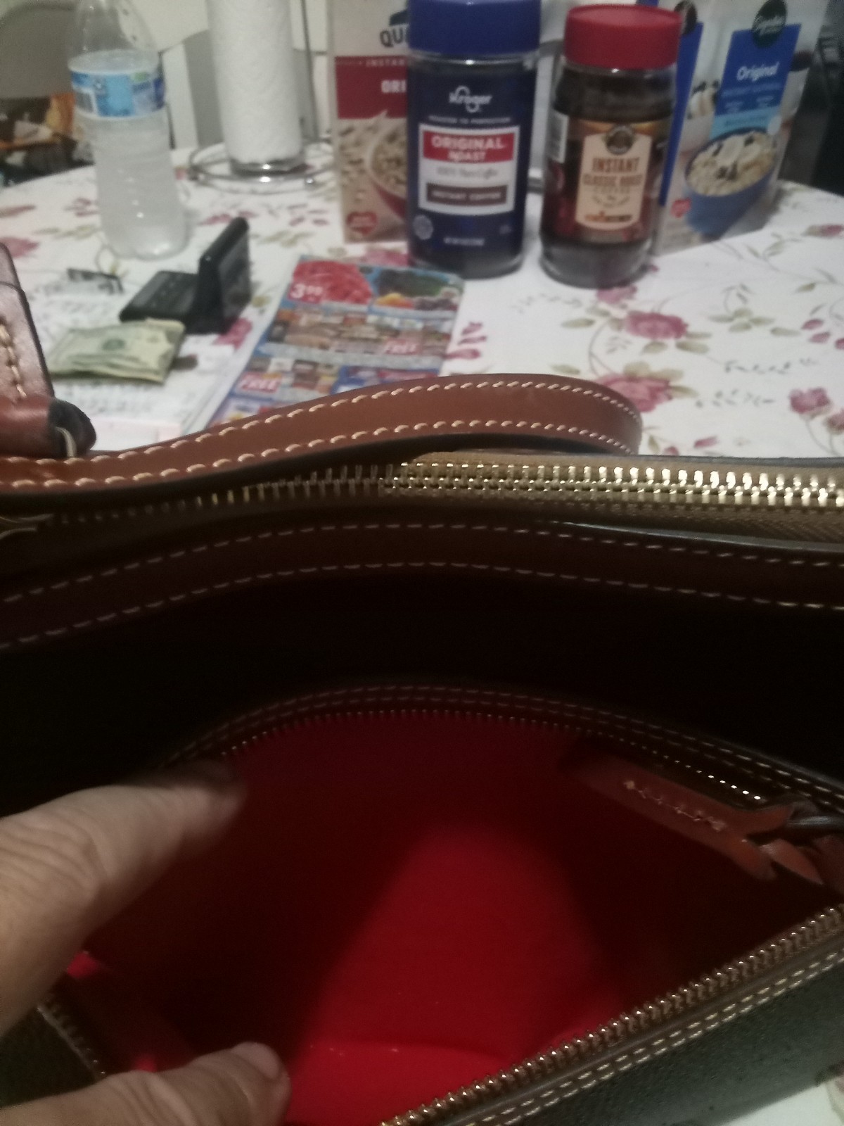 Dooney & Bourke Black And Brown Purse With Matching Wallet.