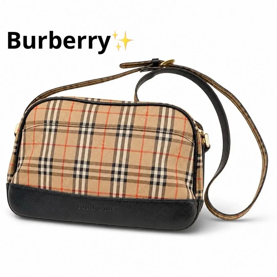 Burberry Nova Check Crossbody Bag 10.2×7.1×3.1in Genuine Leather Used