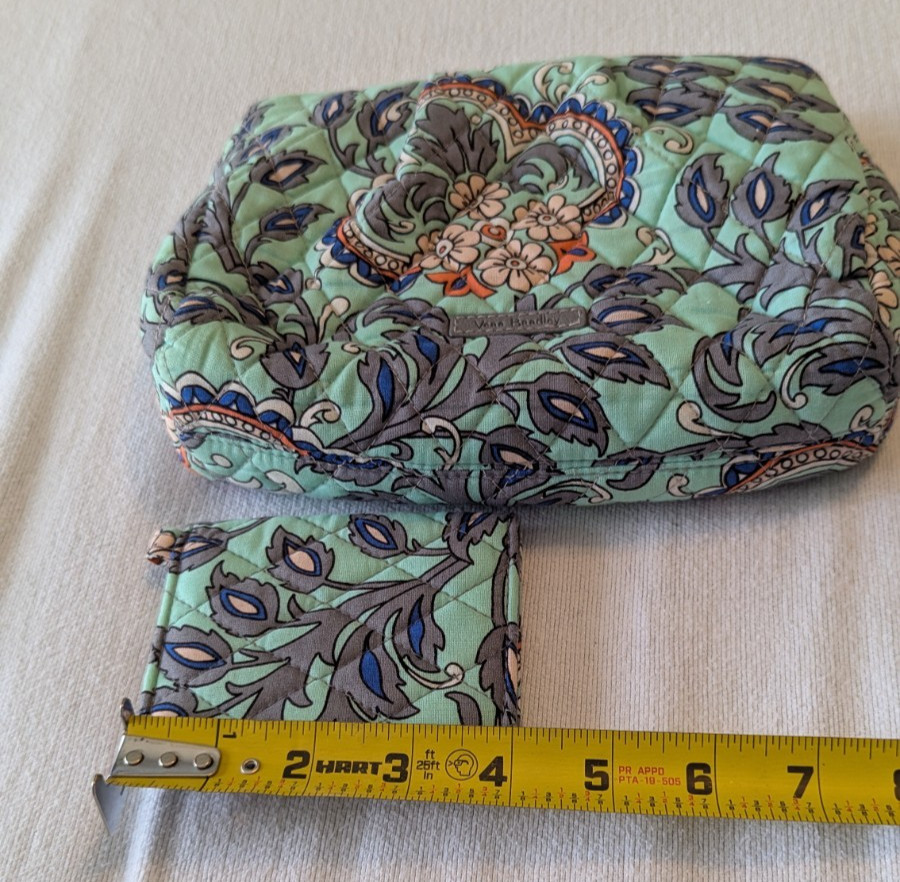 Vera Bradley 2 Piece Set Fan Flowers ID Coin Purse With No Key Holder
