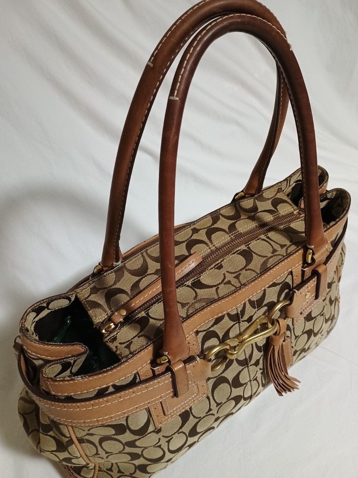 HUGE Coach Hampton Horsebit Satchel Tote XL🏵19 x 10 x 6 Handbag 10537 + Hangtag